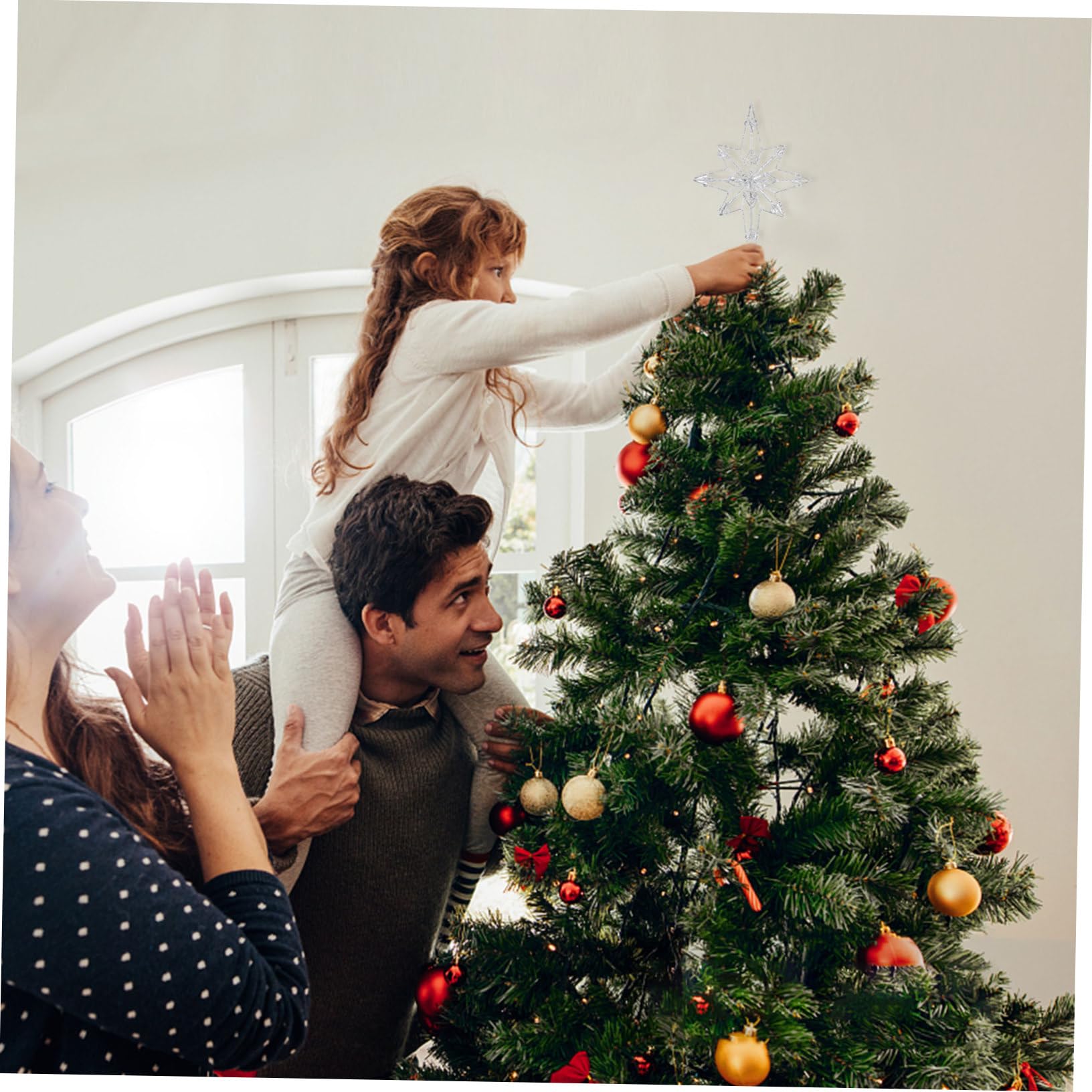 Ciieeo 2 Pezzi Puntale Per Albero Di Natale A Forma Di Stella Puntale Per Albero Di Natale Unico Stella Per Festival Decorazione Per o Di
