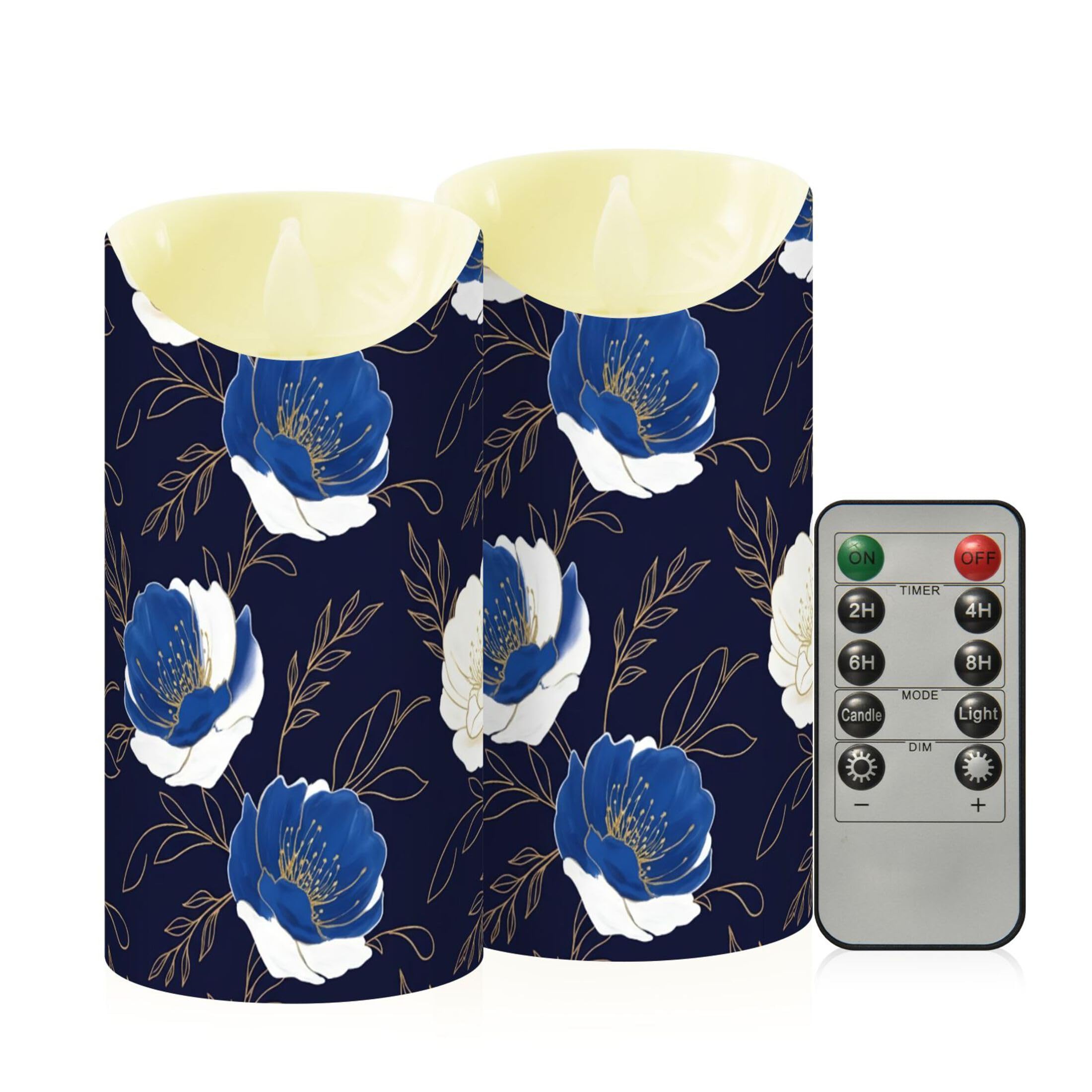 Kutsu Flameless Candles Set of 2, Battery Operated LED Flickering Candles