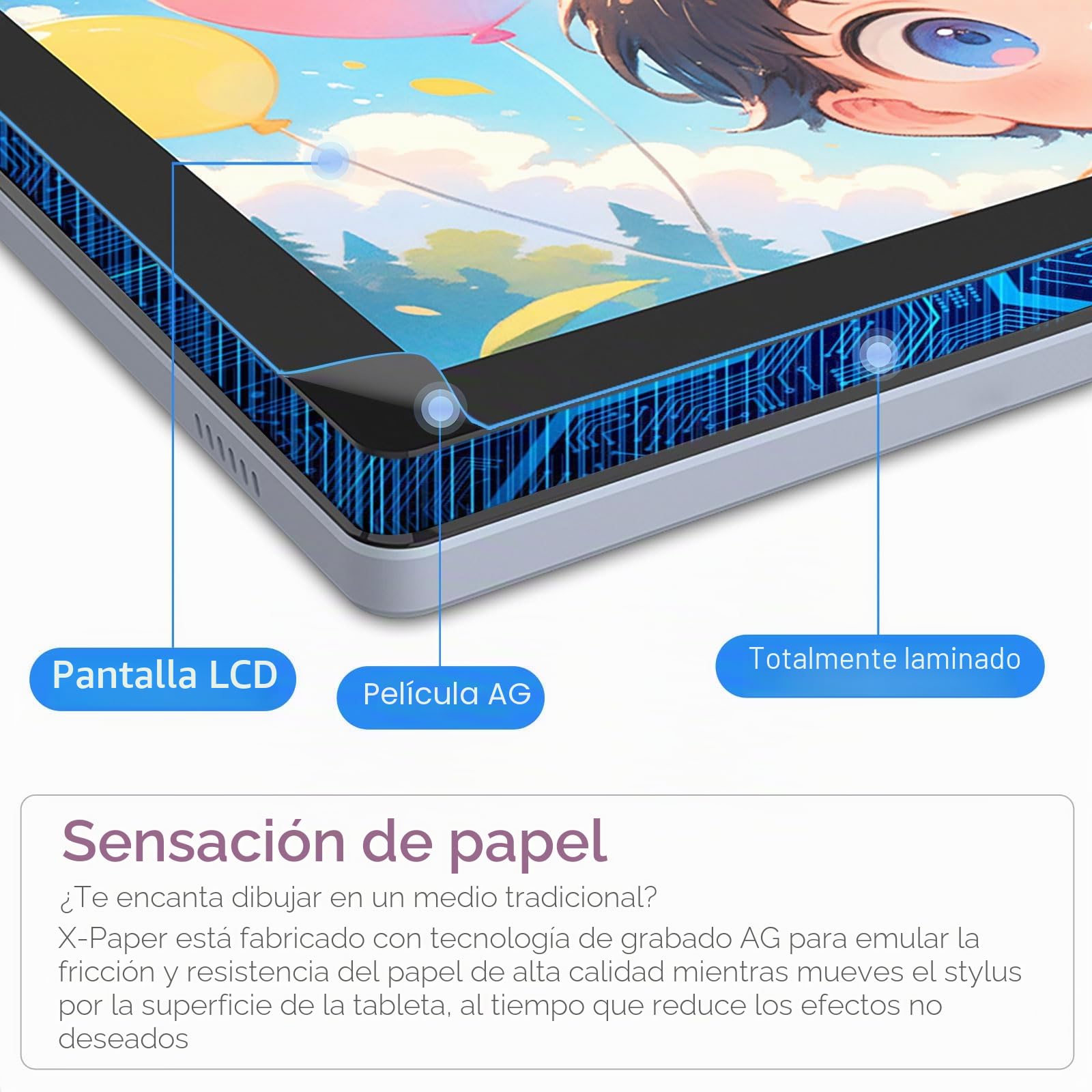 Tableta de Dibujo Gráfico de Diseño Elegante BT-101A Pantalla IPS 10,1 Pulgadas con Lápiz Nivel Presión 16384 para, Bloc Dibujo Digital para Diseñadores Infantiles