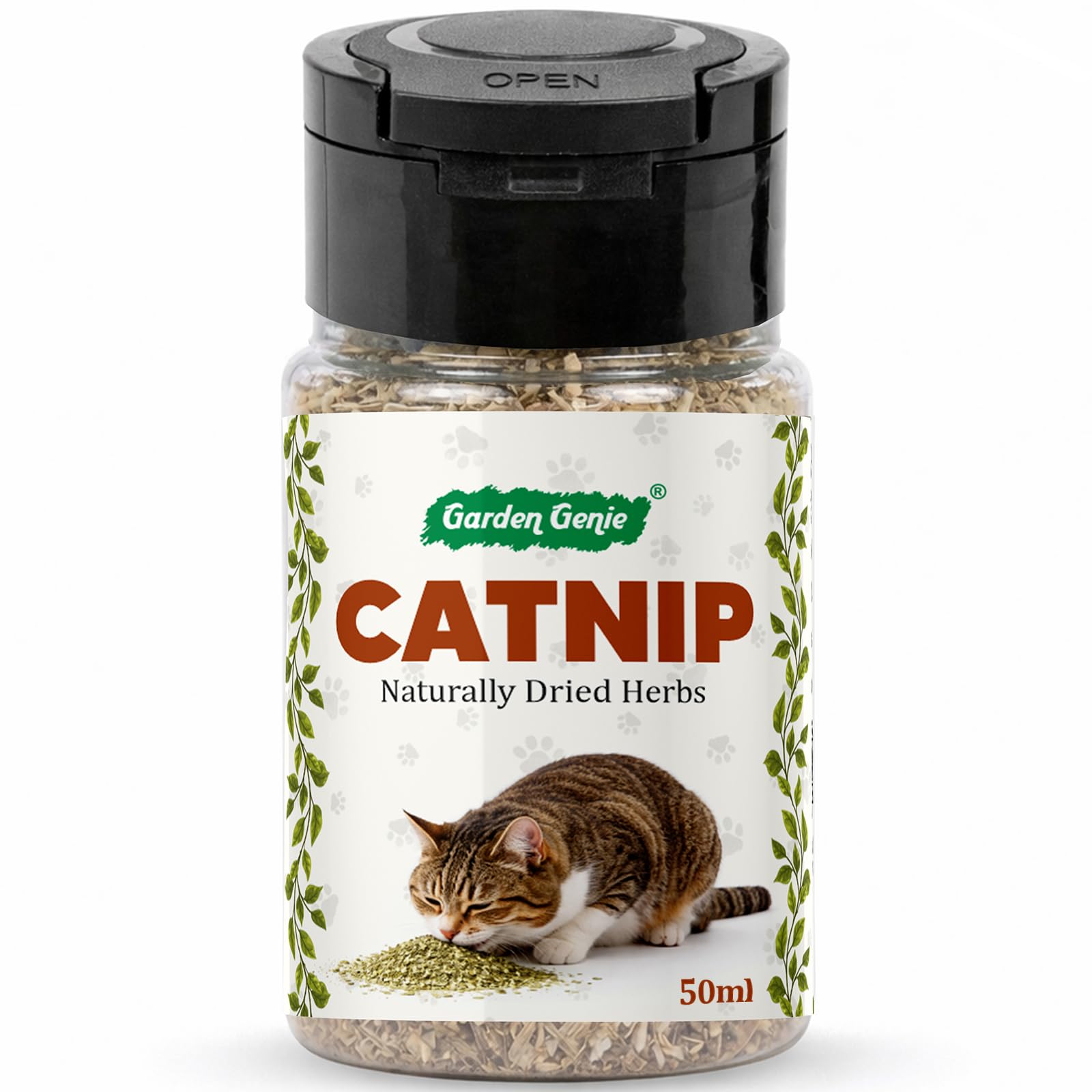 Garden Genie Cat Nip for Cats & Kittens - 100% Natural & Organic Catnip | Stimulates Playful Behavior & Relieves Stress | Safe & Non-Addictive, 50ml Jar-image-25