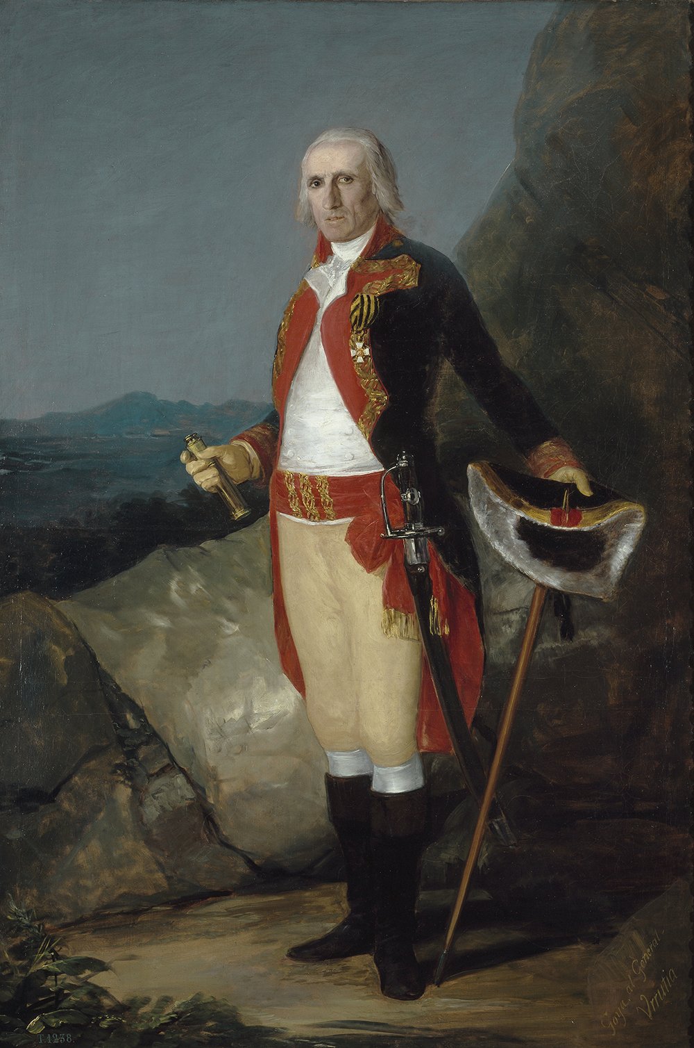 Lámina artística mate del General José de Urrutia por Francisco de Goya en formato pequeño
