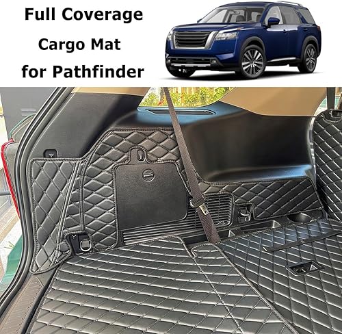 Miniatura 6 de Alfombrilla para maletero para Nissan Pathfinder 2022-2024 (2 fila con asiento de banco) y alfombrilla para respaldo trasero 2 y 3 fila (5 unidades)