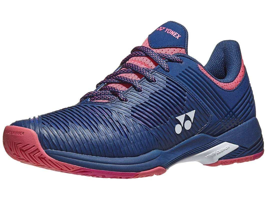 YONEX Sonicage 2 Womens Tennis Shoe (6) Navy/Pink