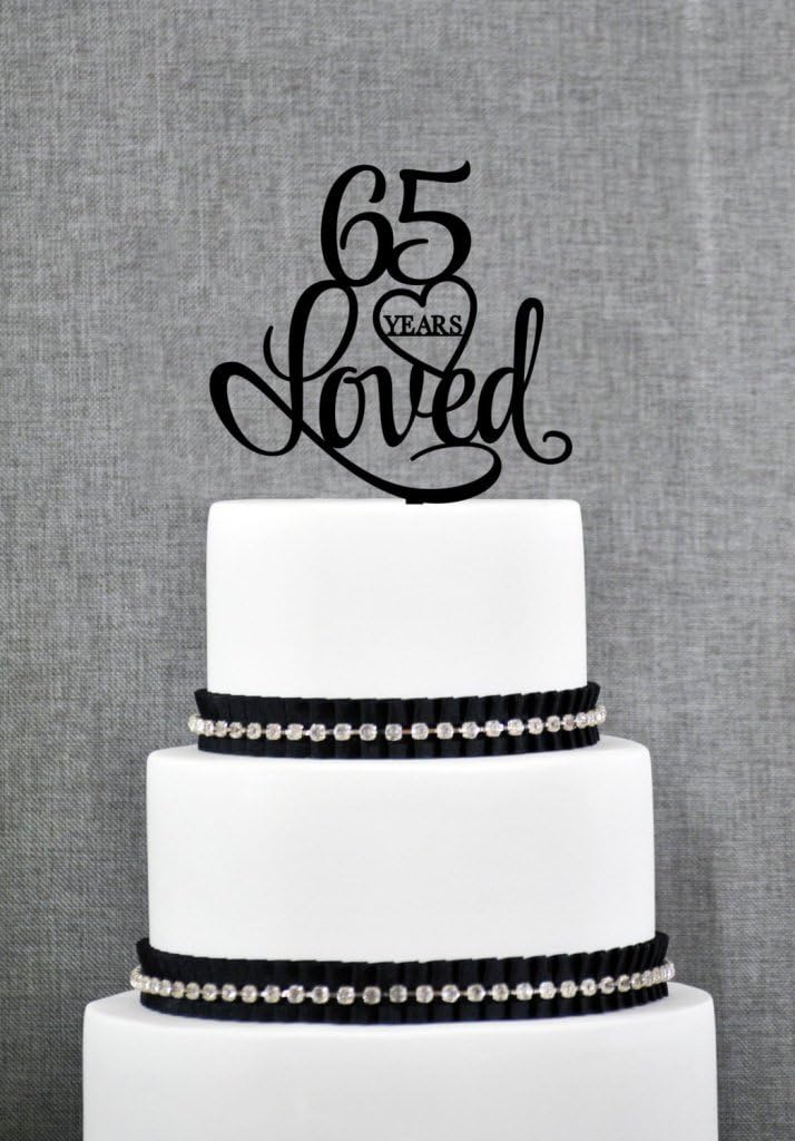 65 Years Loved Cake Topper Classy 65th Birthday Cake Topper 65th Anniversary Cake Topper