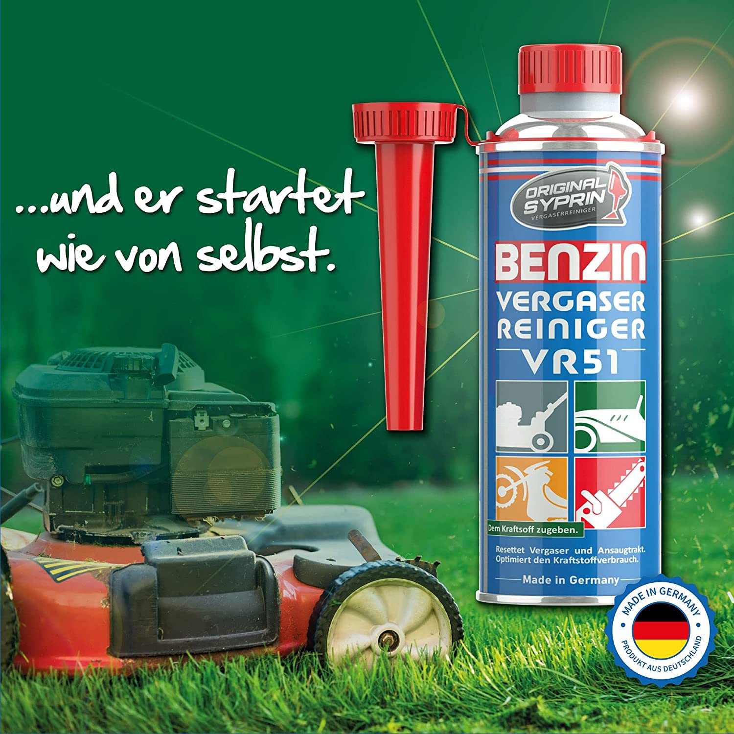 SYPRIN Originale Carburetor Cleaner VR51 per Motori a Benzina a 2 Tempi - Adatto per Auto e Moto I Additivo per la Pulizia del carburatore Additivo (250ml) (750ml)