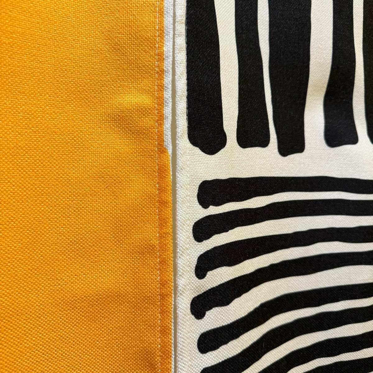 Ofat Home Abstract Line Noren Curtain 33.5" W x 59" L, Yellow Black Color Block Minimalist Geometric Hanging Curtain for Doorway, Mondrian Style Modern Art Fabric Home Decor (Style 1)