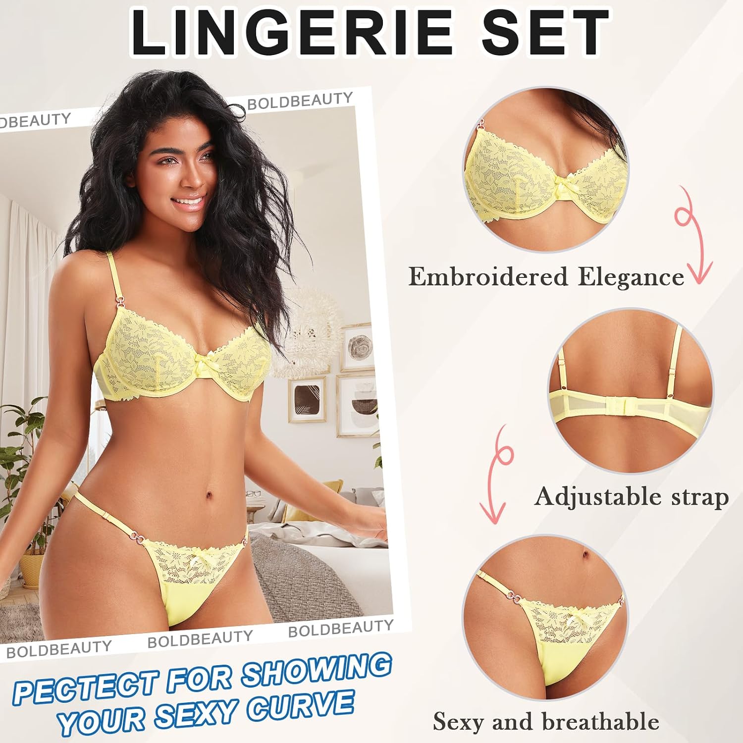 Lingerie for Women Lace Mesh Sheer Underwire Flora Embroidered Push Up Bra