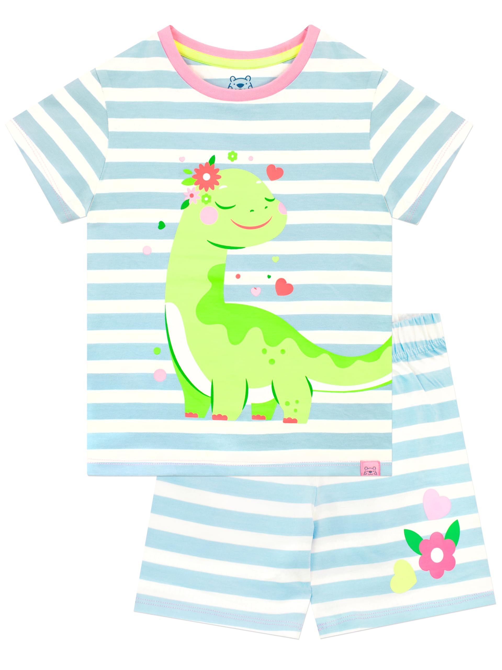 Harry Bear Dinosaur Pyjamas | Short Girls Pyjamas | Dinosaur Pjs For Girls | Blue 5-6 Years
