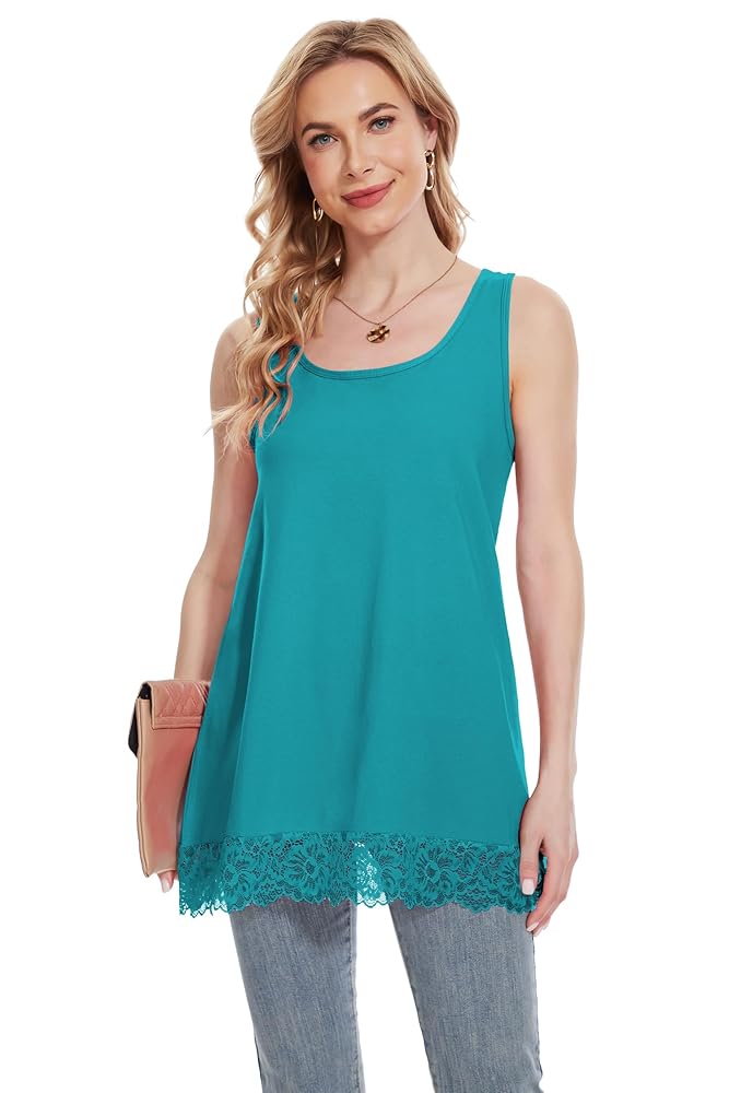トップス tulle tiered tunic camisole Camisole in off-white modal with embroidered tulle