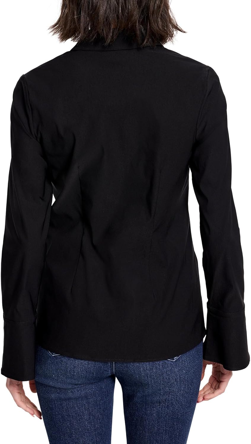 NIC+ZOE Womens Polished Wonderstretch Twist Front Shirt - Image 3