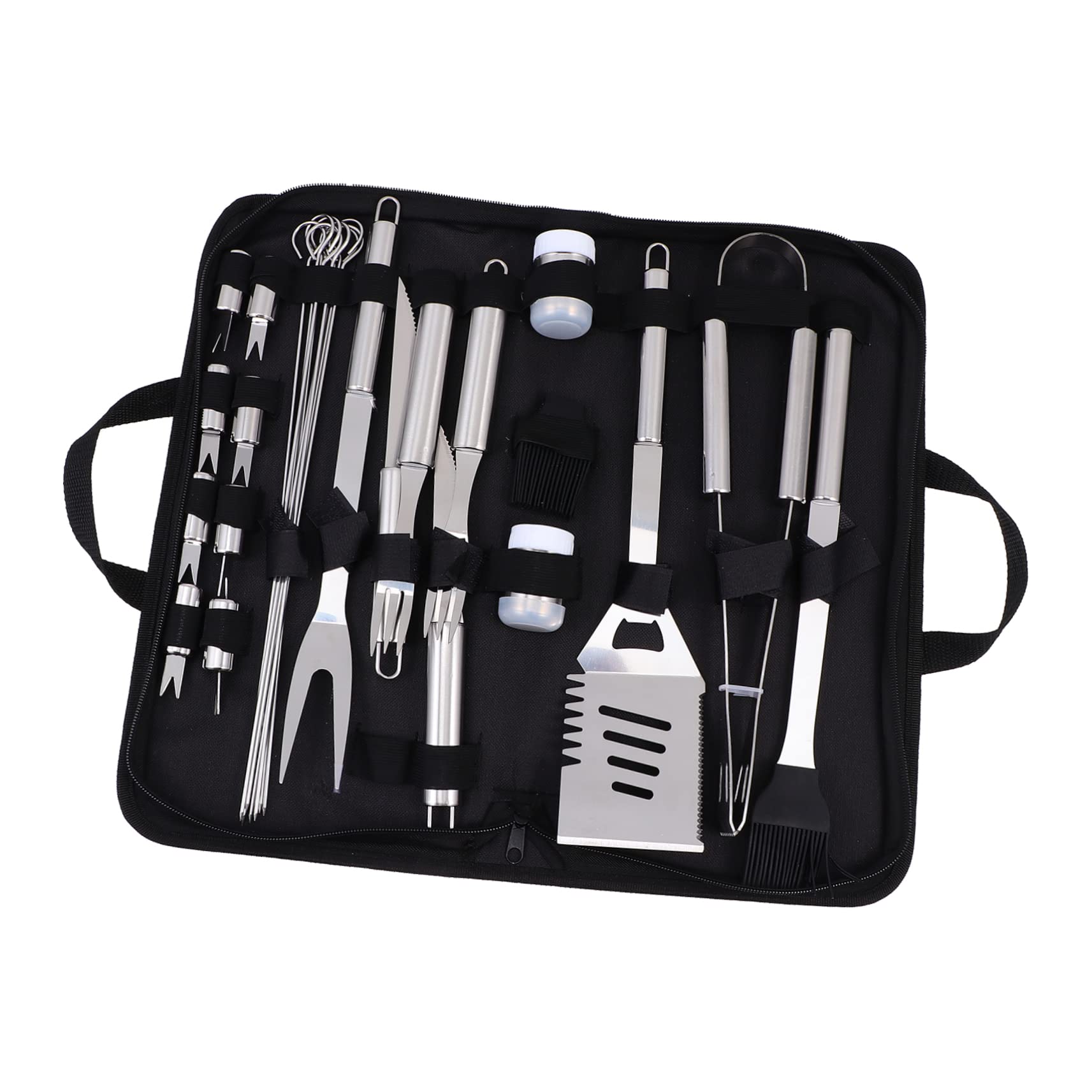UPKOCH Utensili Barbecue in Acciaio Inox Kit Attrezzi Per Grigliata All Aperto Include Forchetta Coltello Spazzola Pala Pratico Per Barbecue