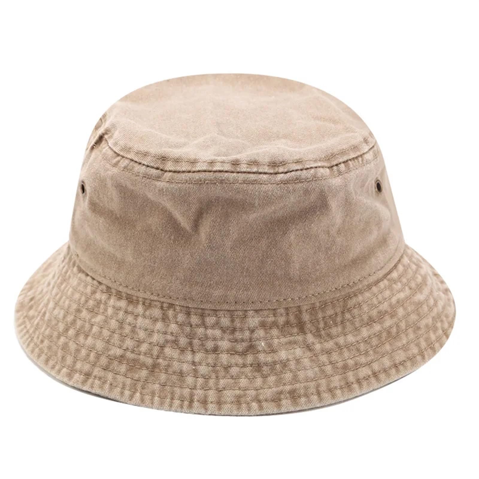 Bob Femme Chapeaux Seau Chapeau de pêcheur Vintage en Plein air Hommes Femmes Chapeau en Coton lavé Mode Hip Hop Chapeau(White