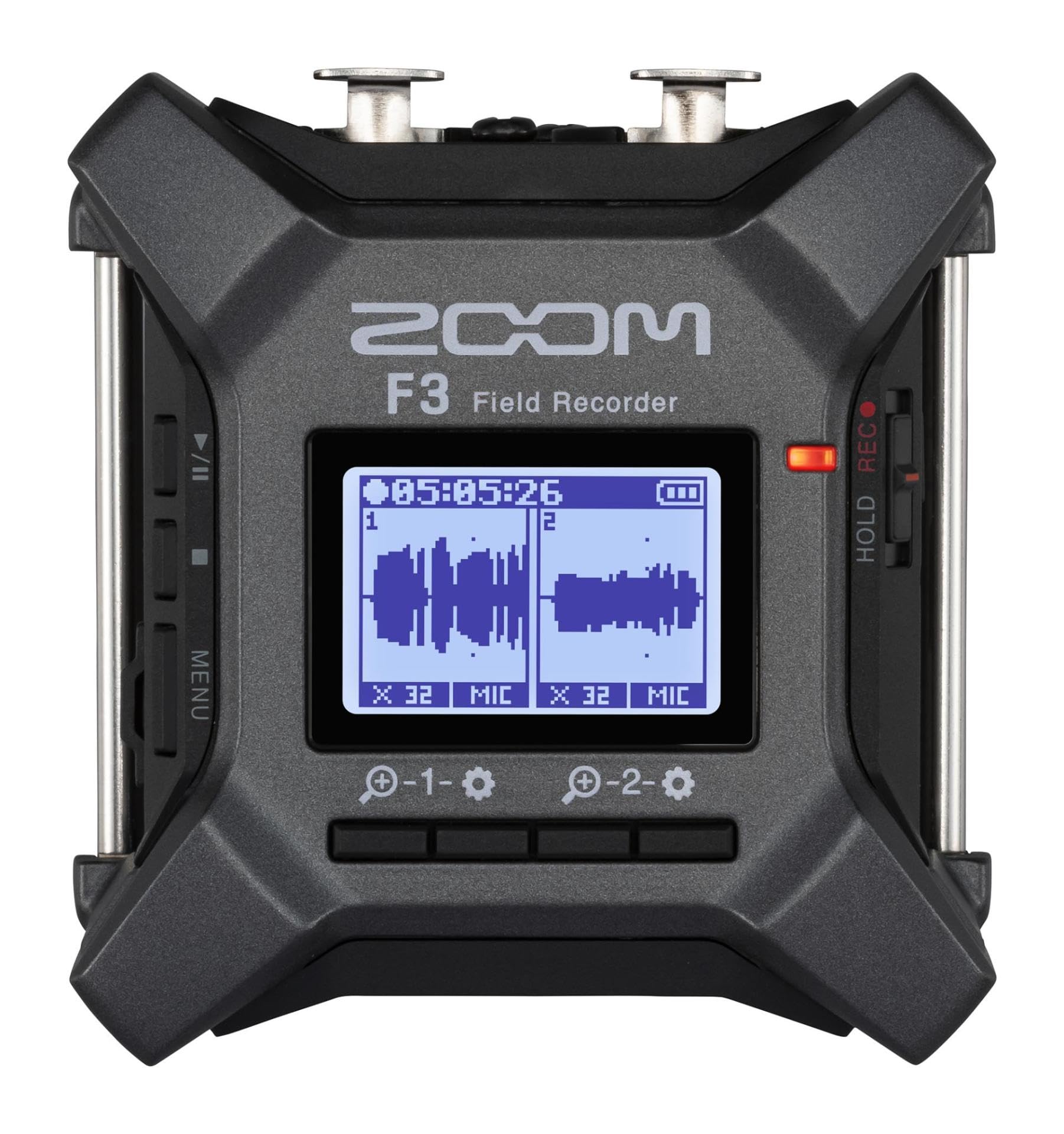 ZOOM F3 Field Recorder – Compact 2-Track Audio Recorder with 32-Bit Float Recording – For Podcasts, Interviews, Live Recording – Charcoal Grey