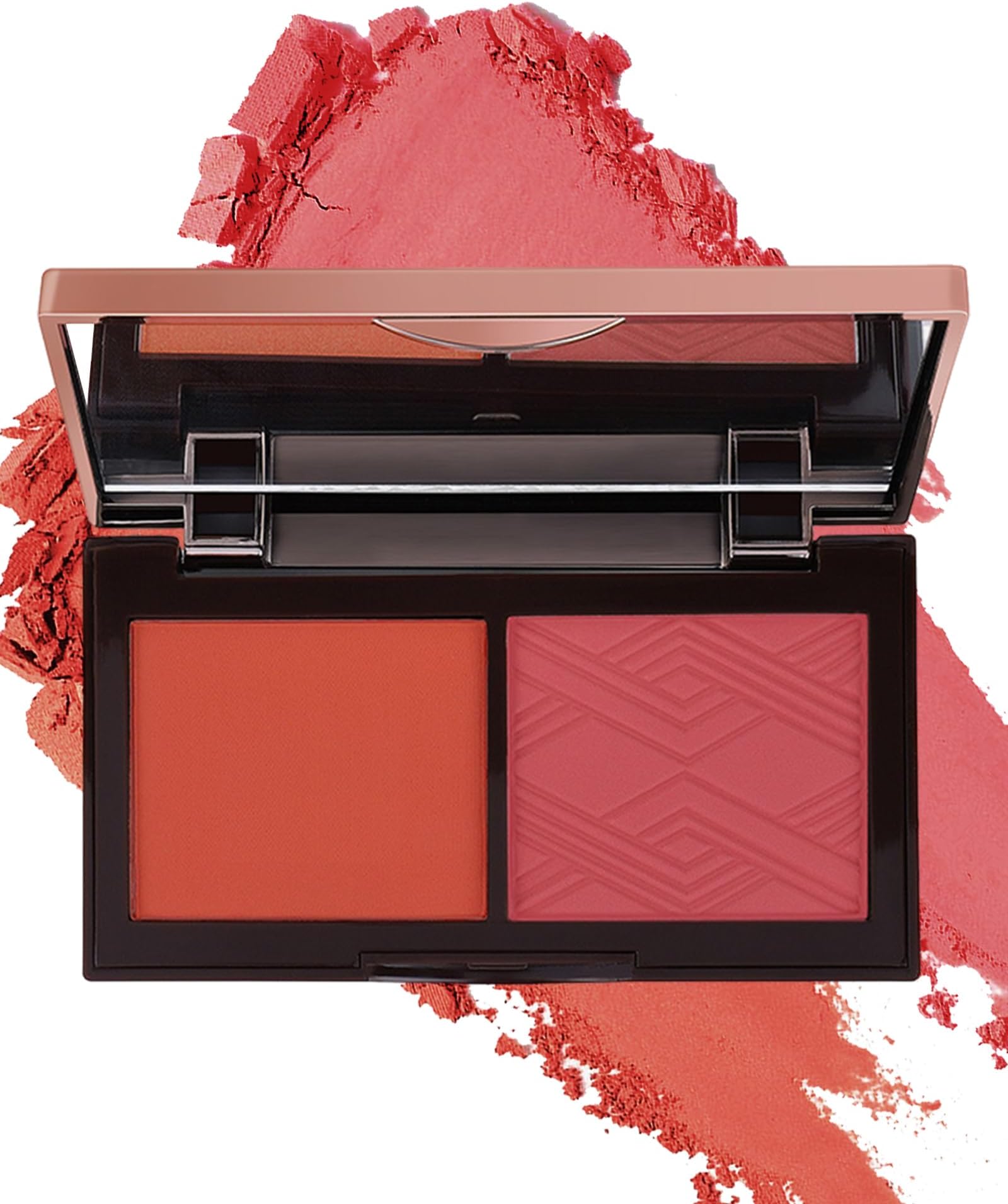 Face Matte Blush Powder Palette-2Colors Buildable Facial Cheek Blusher Pressed Powder Light Luxury Blush Contour Palette for Face,Longlasting Makeup Palette,Christmas Gift Set for Women Girl-03