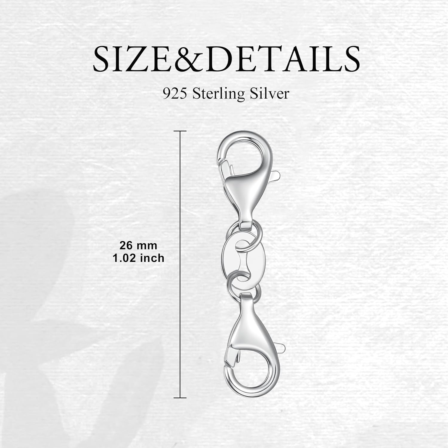 925 Sterling Silver Lobster Clasp for DIY Necklace Bracelet Jewelry Making, Double Spring Clasp with Closed Jump Rings, Necklace Extender Clasp Connector Bracelet Extension (Style 12)