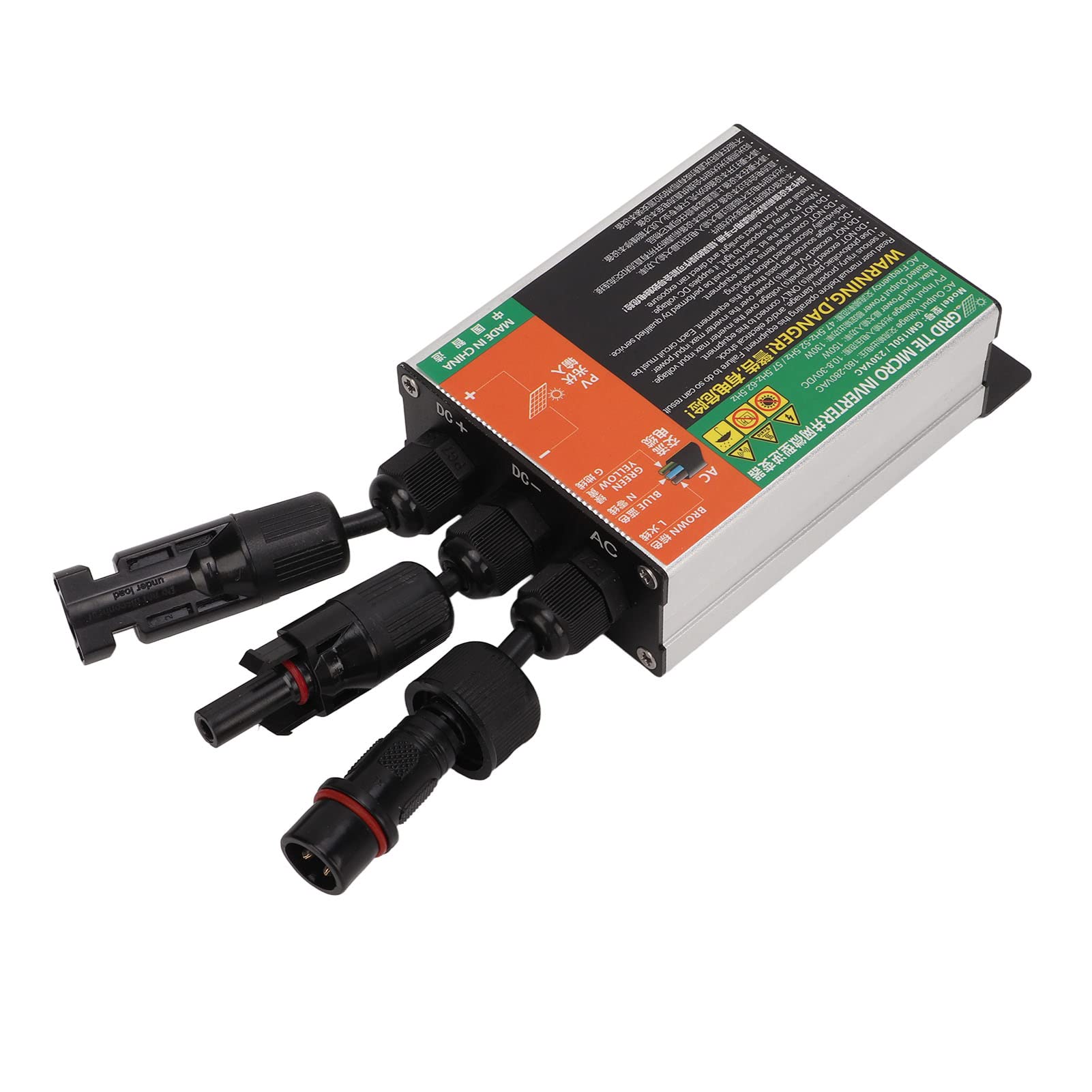 Inversor solar de conexión a red de 150 W, inversor de conexión a red a prueba de agua IP55, entrada de CC a CA de 180 V a 280 V, micro inversor de conexión a red de salida, para sistema solar (5,1 x