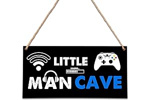 Little Man Cave Wooden Door Sign: The Perfect PlayStation Decor for Boys' Rooms