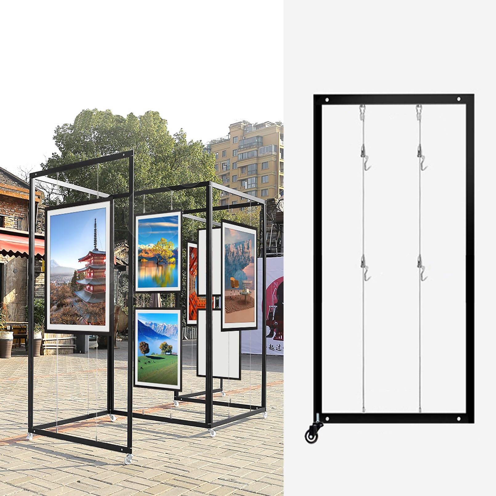 Signalétique marketing et présentoir d'art pliable pour vitrine