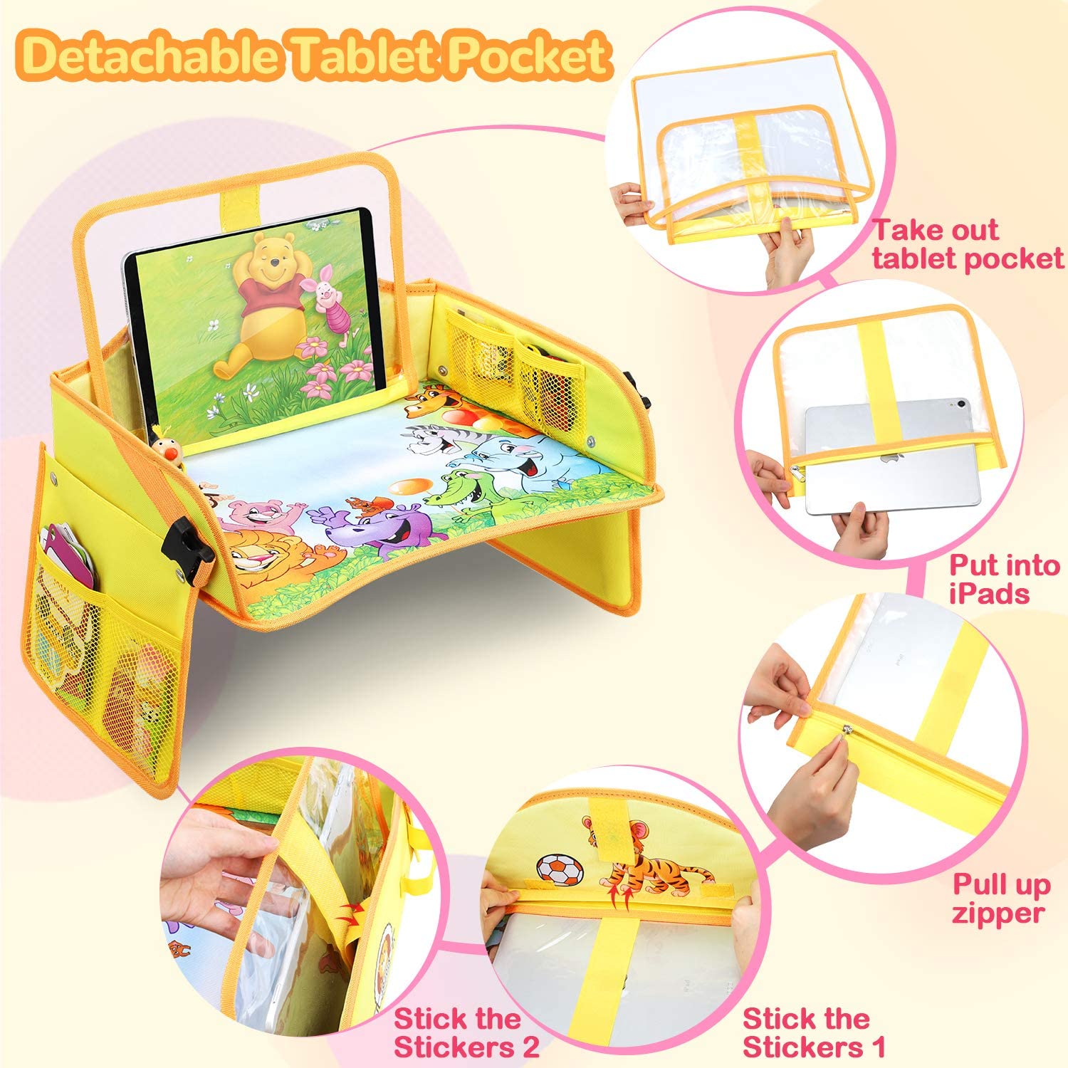 Vassoio Viaggio Per Auto Bambini - Surface Cancellabile, Impermeabile, Per Passeggino E Aereo - Foto 9