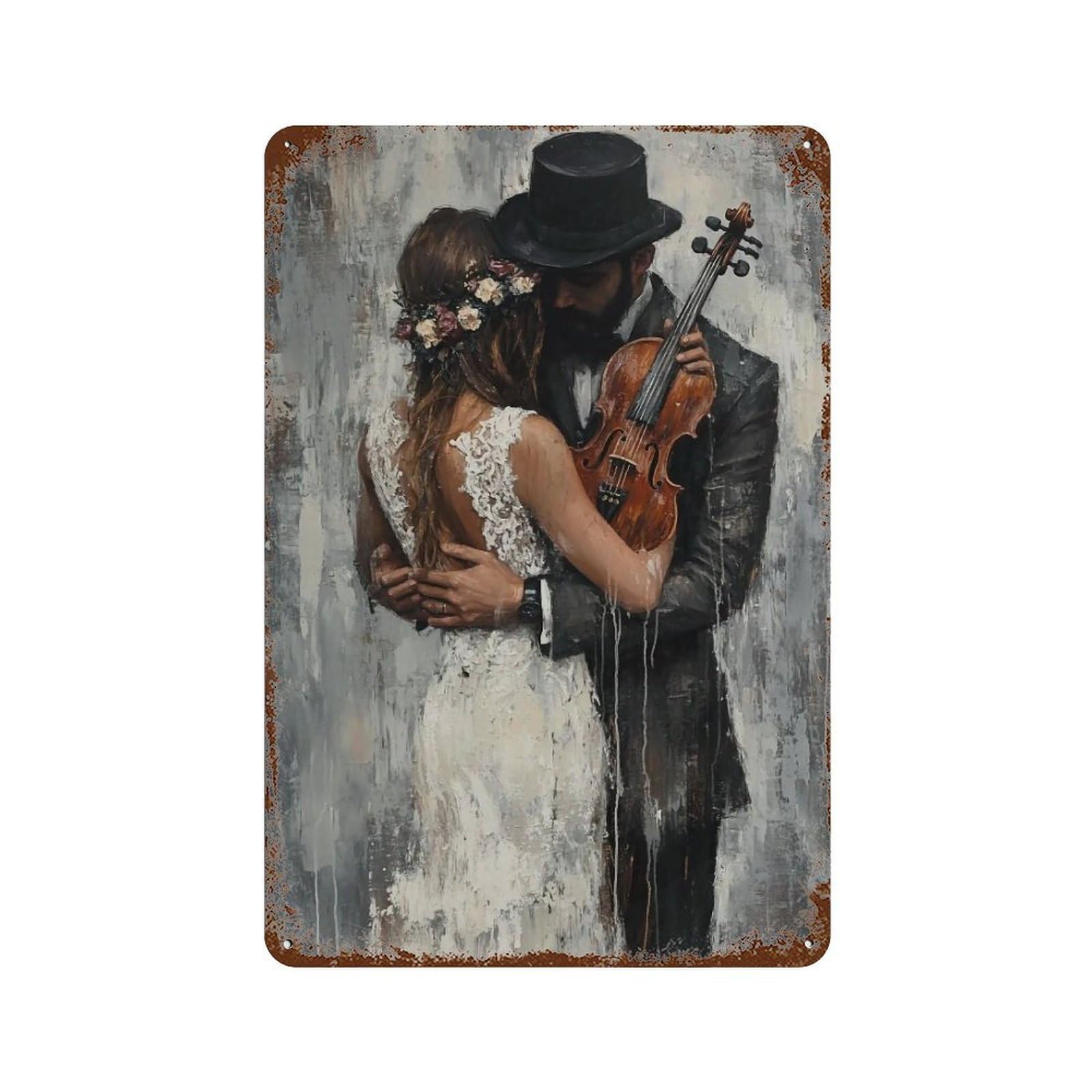 HDURYEYRYY Melody Embrace 02 Wall Retro Iron Vintage Art Metal Tin Sign Poster Modern Home Cofffee Club Art Bar Shop Decor 30x20cm