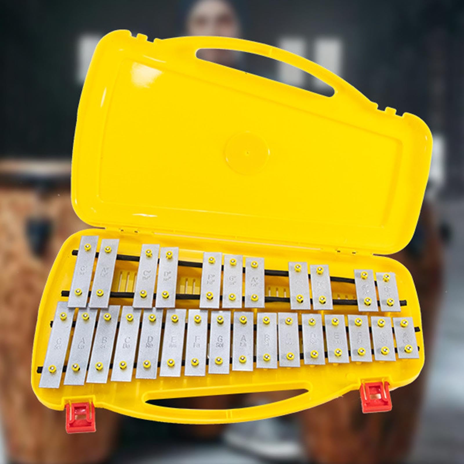Xilófono infantil de 27 notas, instrumento profesional de carillón con barras sonido y estuche. Xilófono profesional 27 notas, regalo para la enseñanza musical.
