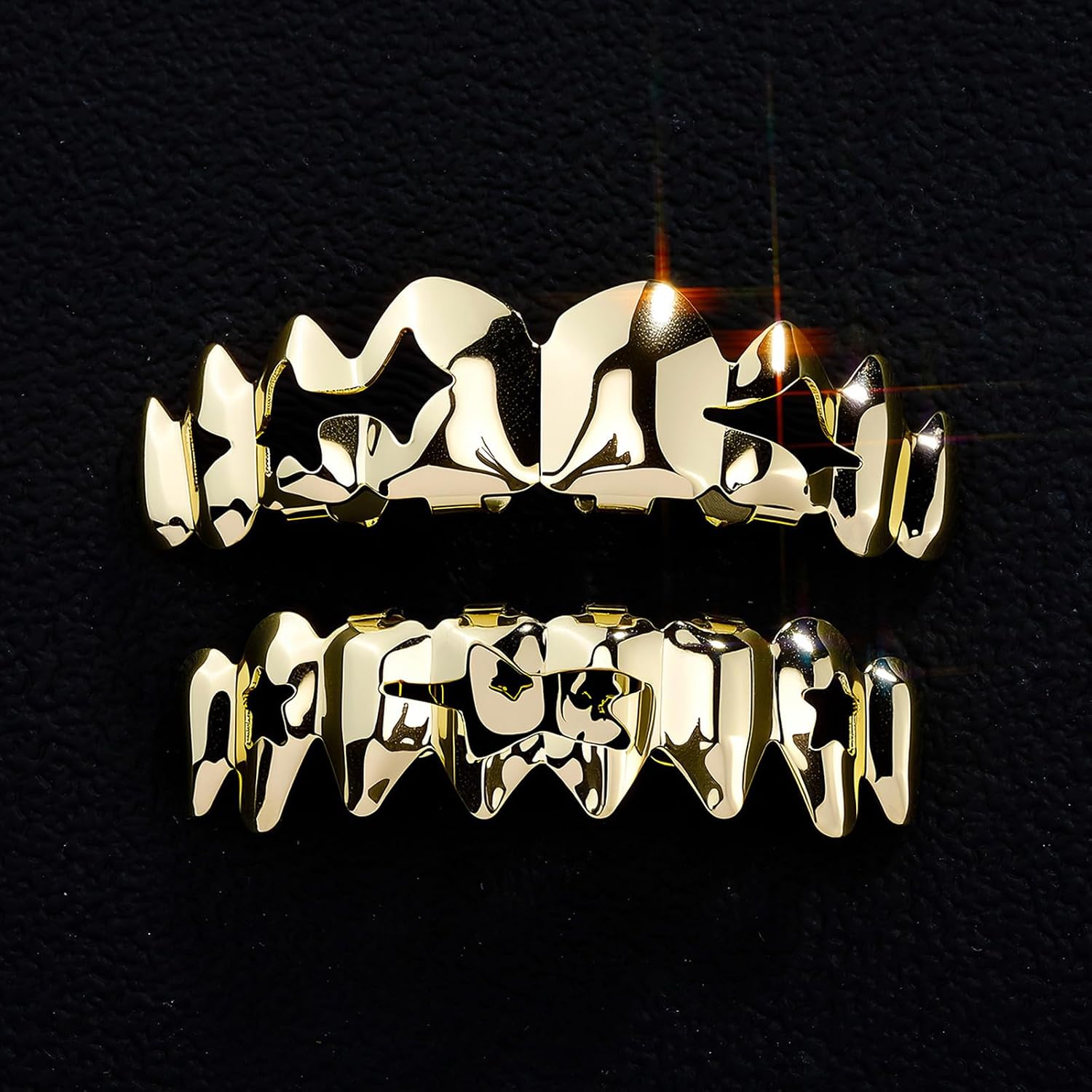 Artistics Star Hip Hop Grillzs Copper Tooth Cover Ideal for Halloweens Parties Everyday Wear Copper Star Grillzs for Parties