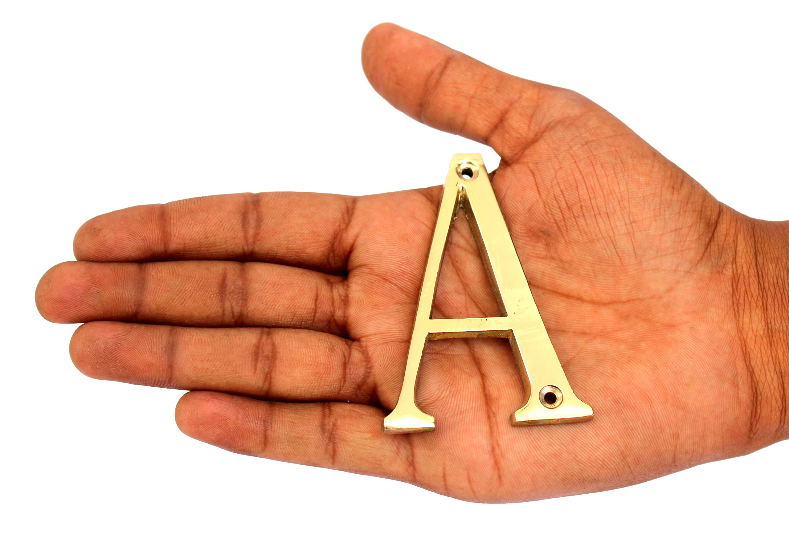 eSplanade - Brass House Hotel Door Name Alphabets - Wall Door Plaque Letter Alphabet - 3" Inches - Golden ("A" Alphabet) — Amazon image 5
