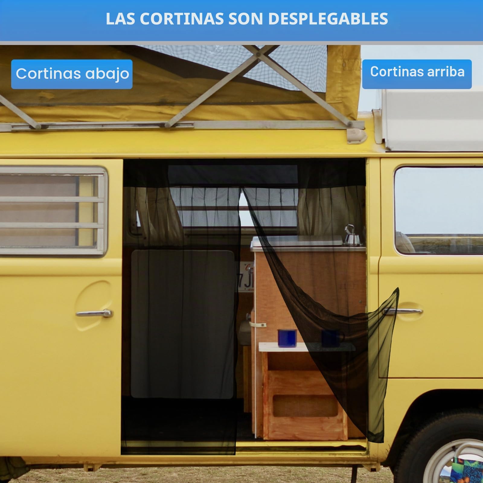 ZWPARTS Mosquitera Magnética para Autocaravanas, Mosquitera para Furgoneta para Puerta Trasera, Personalizada para Viano, Vito, Renault Trafic, Mosquitera con Cremallera en Puerta Central