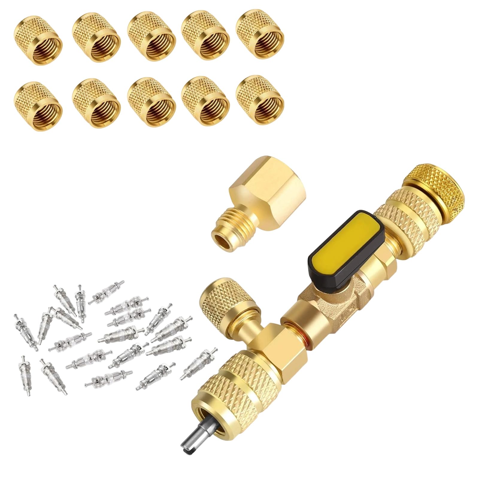 Adapter Remover Installation Tool for R410A R22 R404A R407C R134A 1/4 5/16 Port HVAC Car Disassembly Tool HVAC Adapter Installation