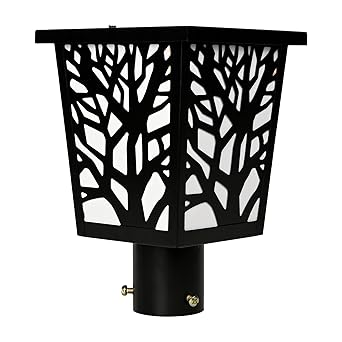 Black Outdoor Architectural LED Pillar Gate Light Lamp for Home Exterior, Pole, Pillar, Garden(Bulb Not Included) (1, Fine Art)