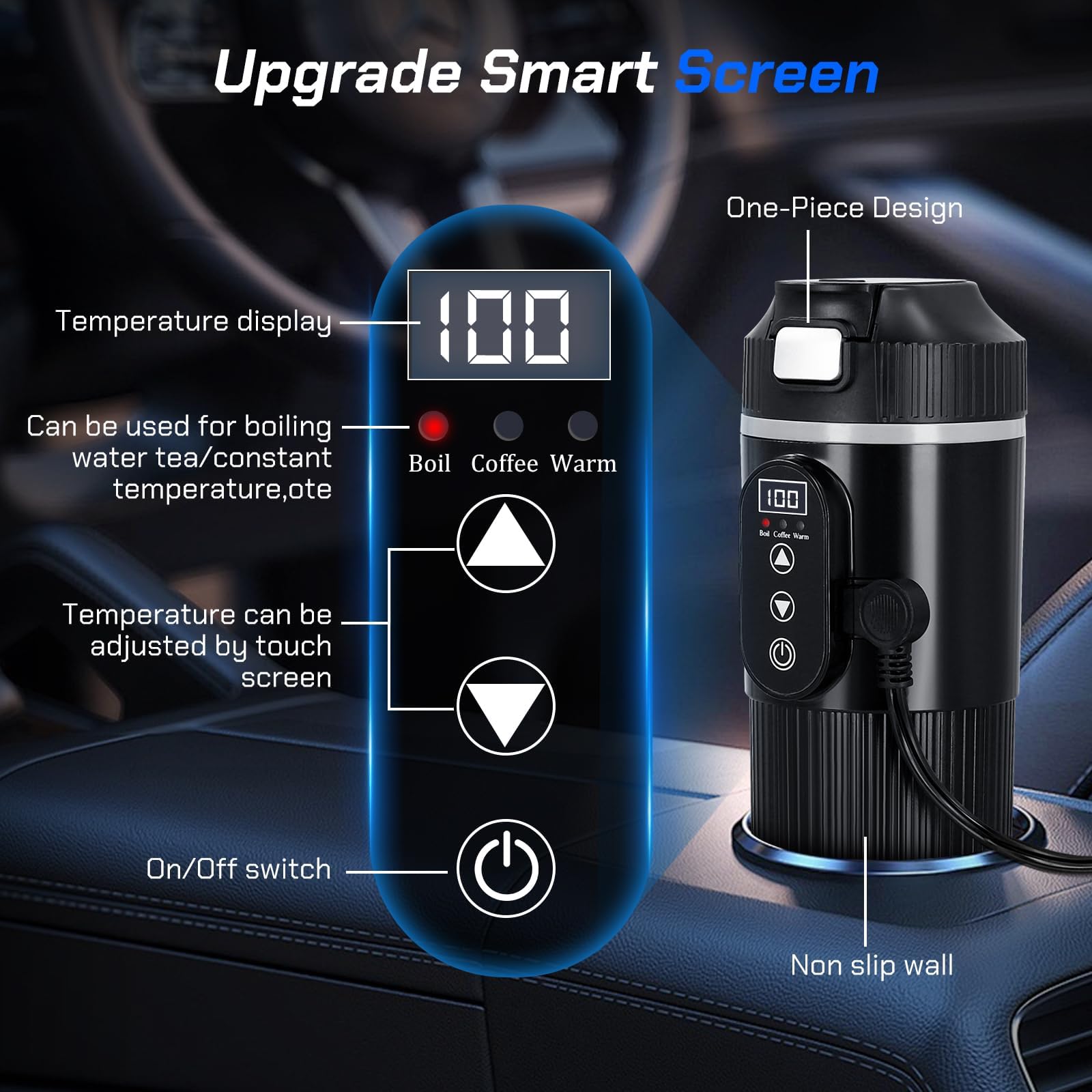 Bouilloire électrique universelle pour voiture 12V/24V chauffe-eau portable