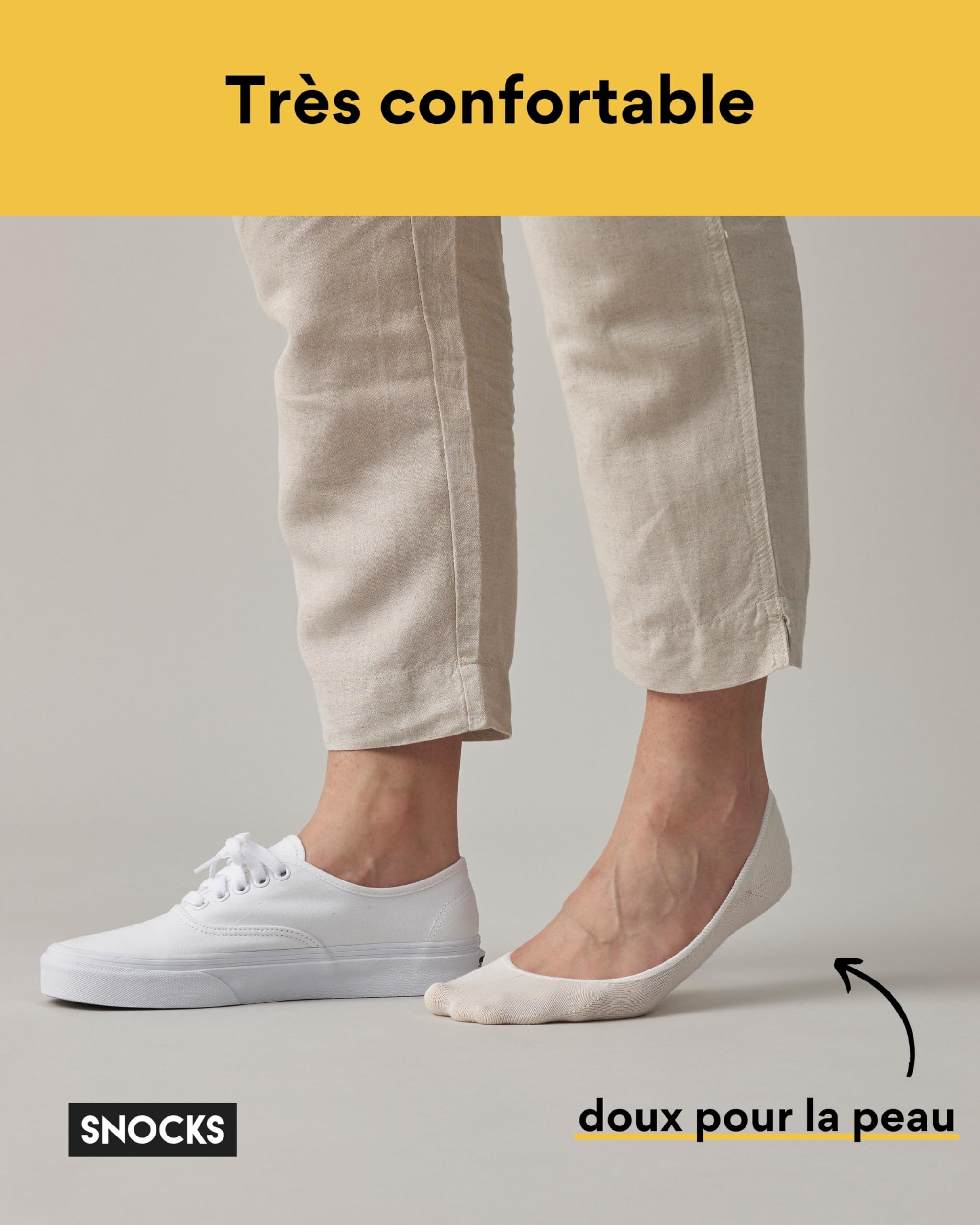 Snocks Protège Pieds Femme - Chaussettes Invisibles Femme: Confortable et Agrèable à Porter - Protege Pied Femme - Socquettes Femme et Chaussette Invisible Homme
