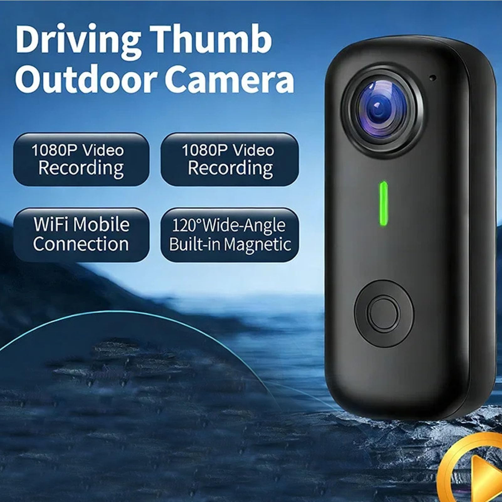 XUMIUZIY Mini Fotocamera 1080P con Corda Magnetica WiFi