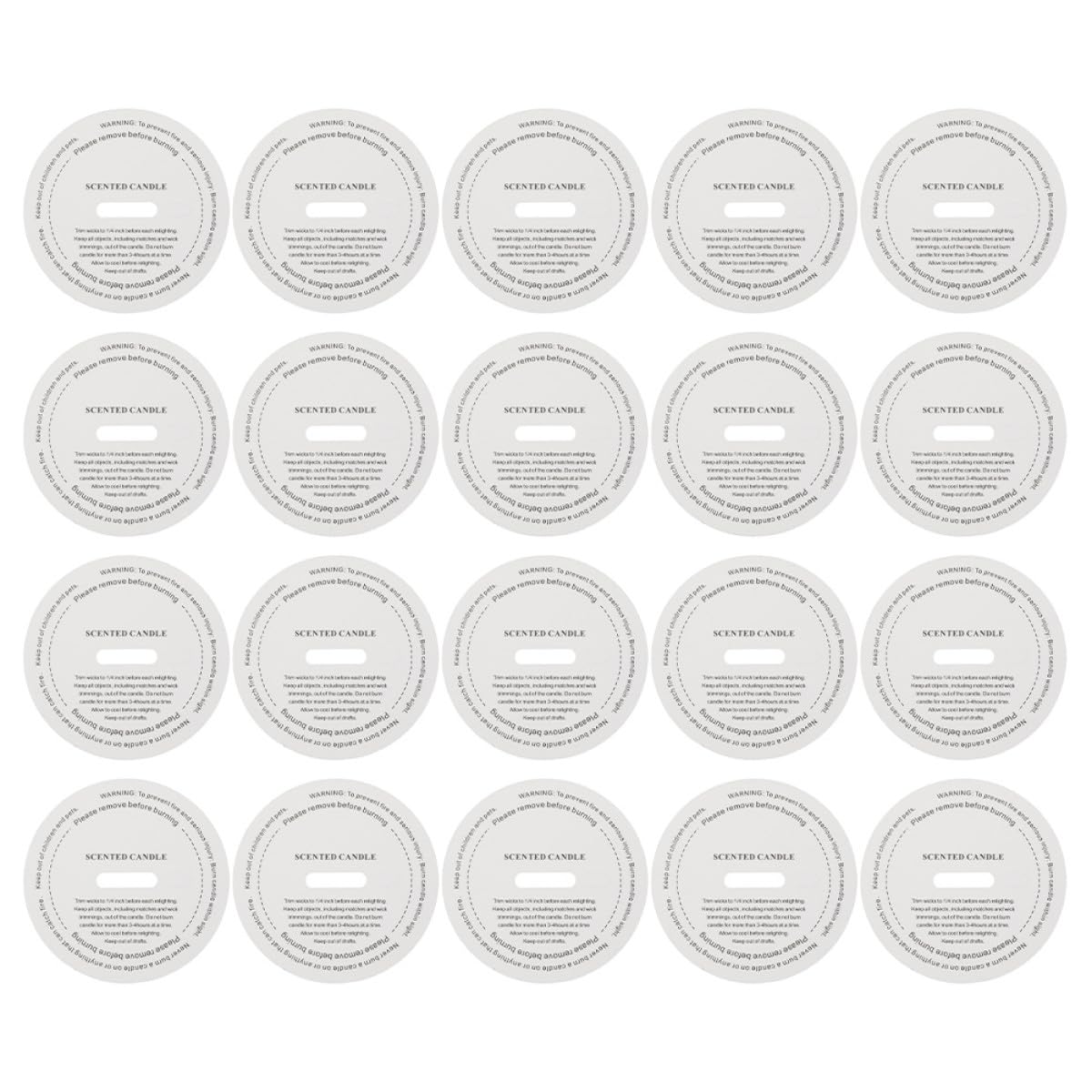 20pcs 6.5cm Handmade Aromatherapy Candle Stickers DIY Scented Cup Labels Paper for Candle Making Craft Supplies