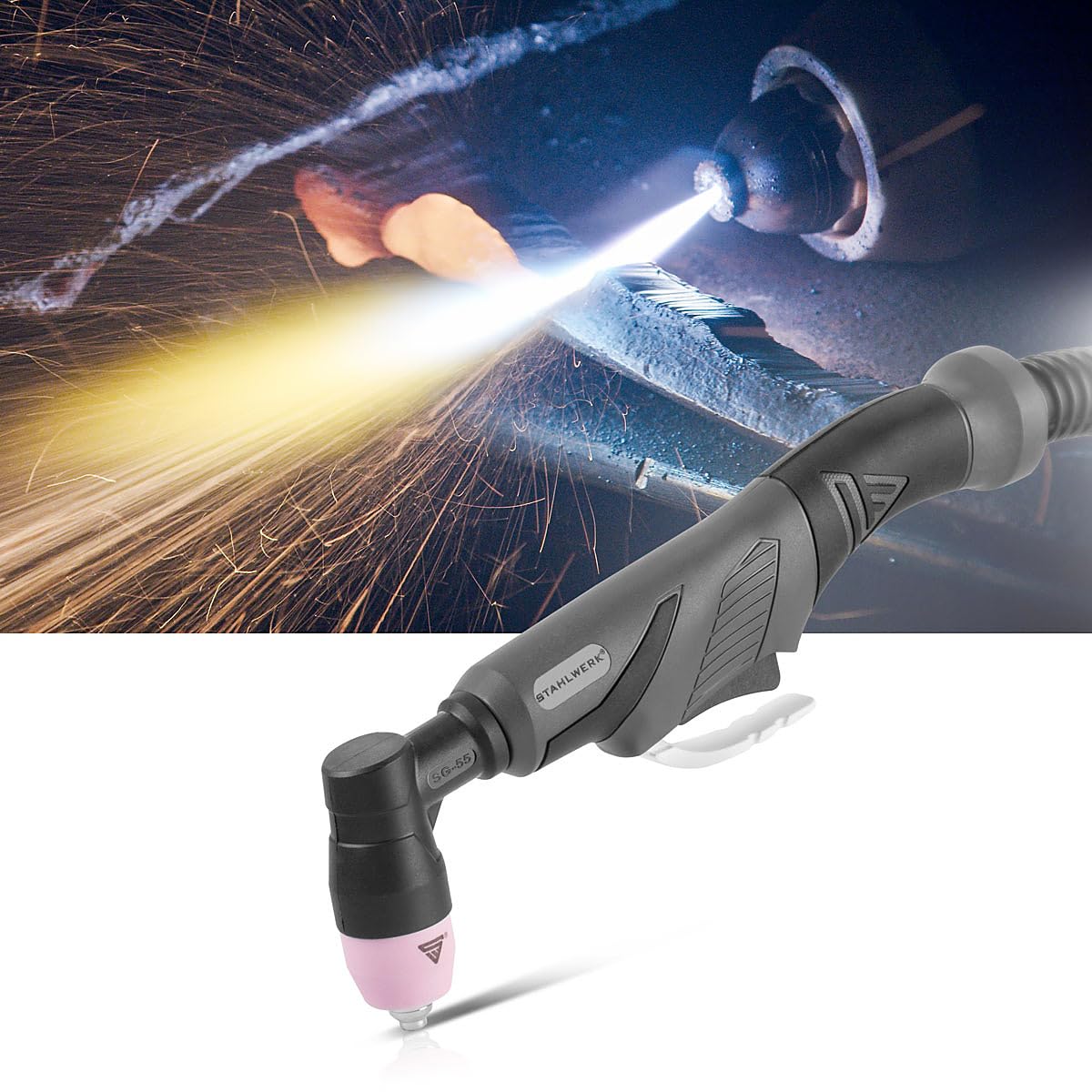 STAHLWERK antorcha de plasma AG-60/SG-55 con paquete de mangueras 5m cortador de plasma hasta 70 A máquinas de soldadura accesorios originales