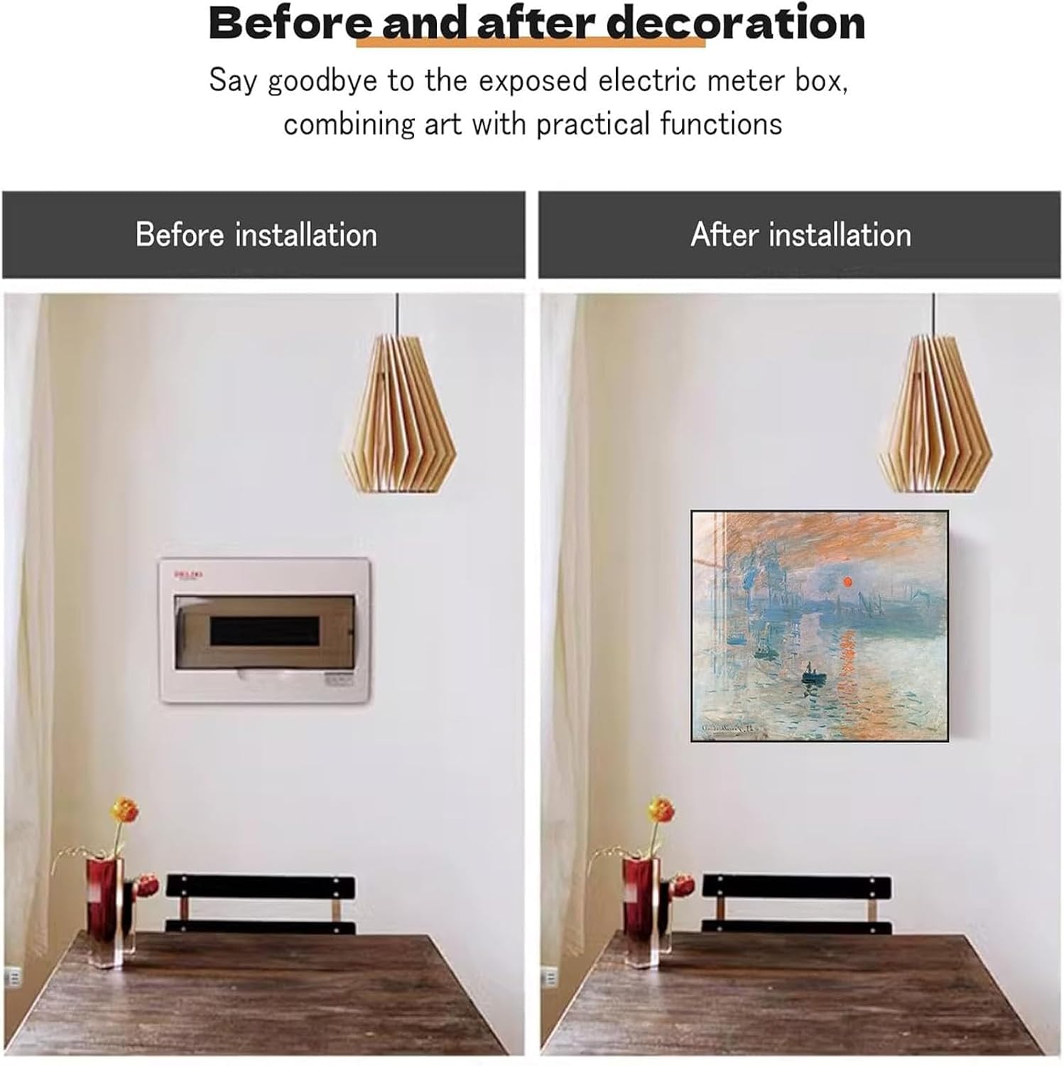 Copri Quadro Elettrico, Copertura Quadro Elettrico Decorativa, Nascondi Contatore, Pittura Decorazione creatività Quadri,A,50 * 40cm