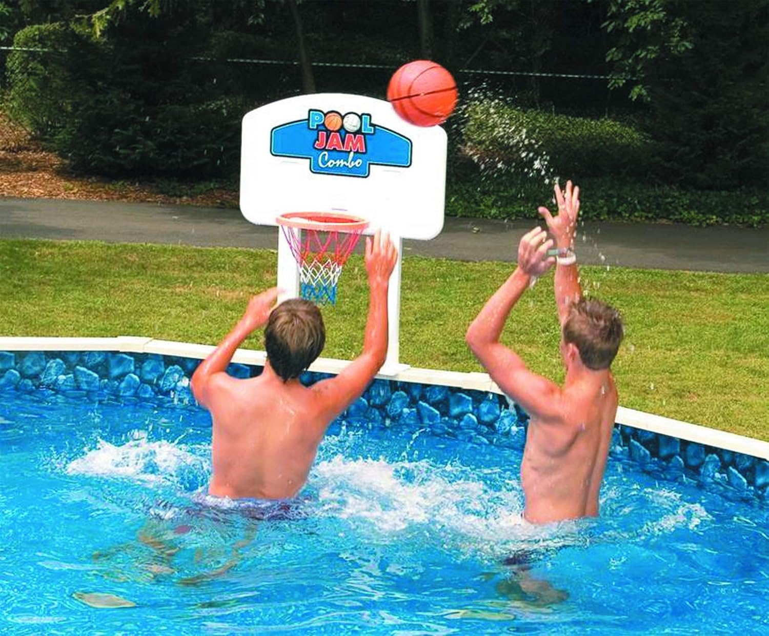 Pool Jam Combo Basketball and Volleyball Above Ground Swimming Pool Water Games