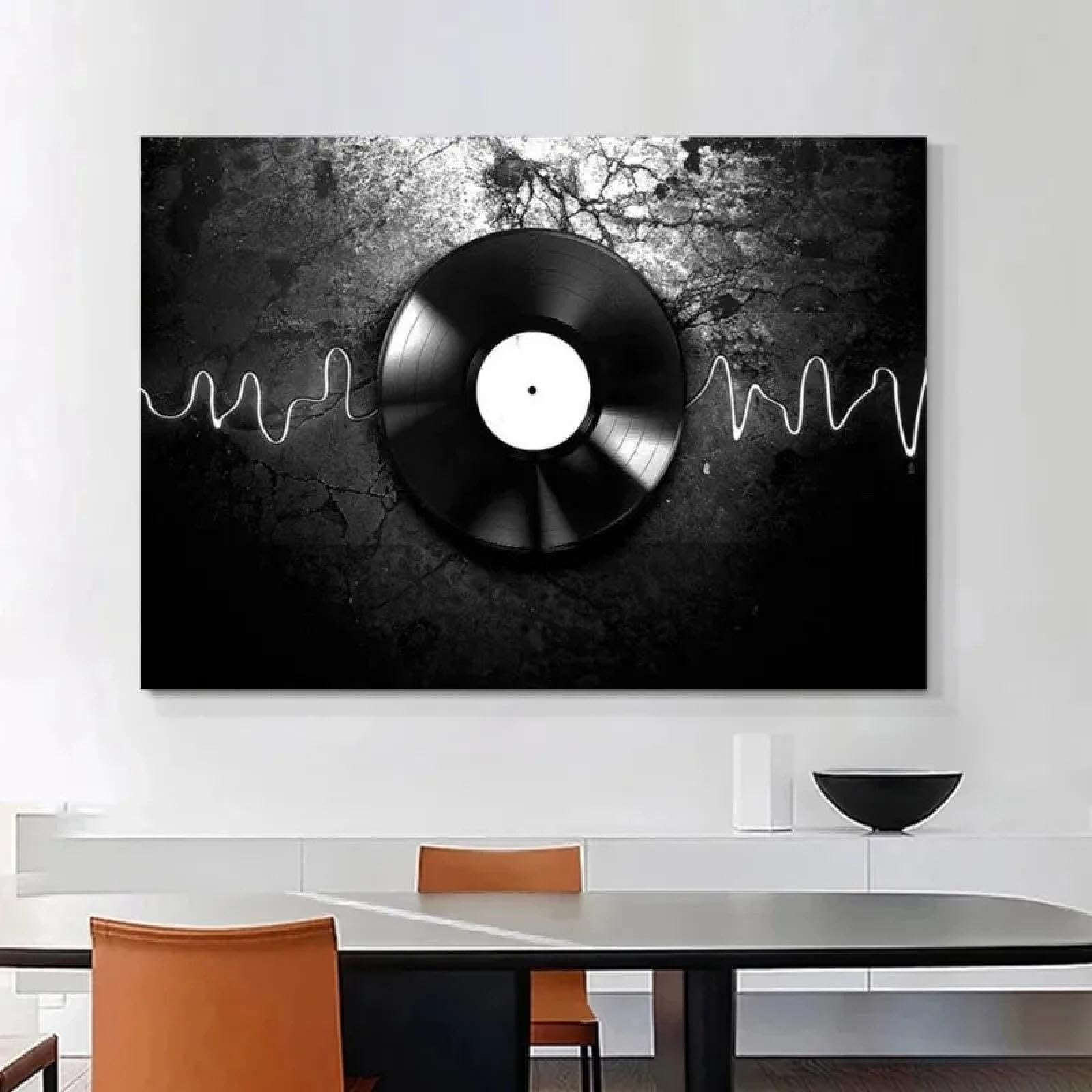 GELYX Vintage płyta winylowa, obraz na płótnie, graffiti, album, kolekcja, sztuka ścienna, plakaty i wydruki, muzyka, obrazy, dekoracja domu, 50 x 70 cm x 4, bez ramy
