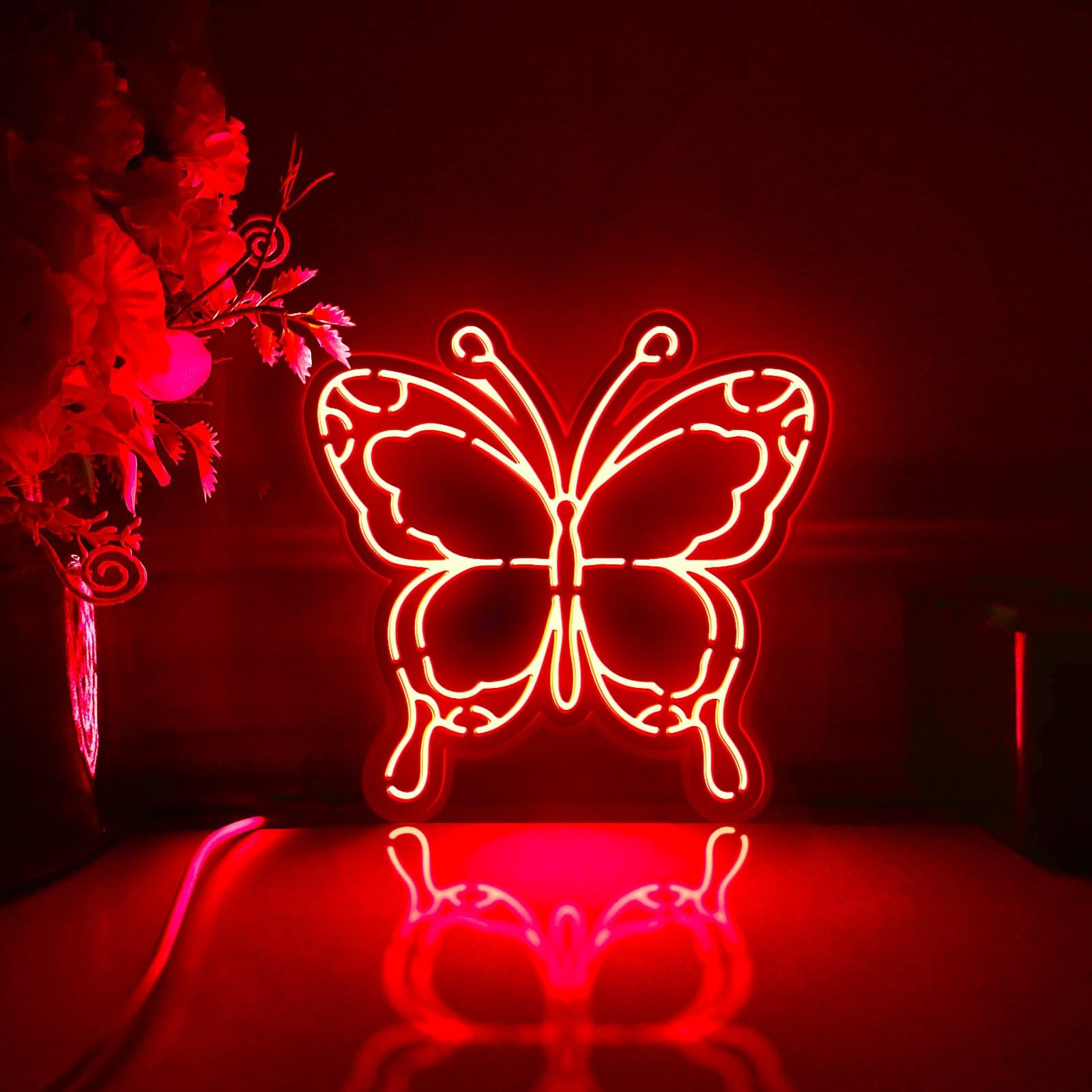 Bella scatola luminosa a LED a forma di farfalla, decorazione artistica da parete, cartello luminoso, decorazioni da scrivania, regalo per gli amanti della natura, appassionati di insetti (RGB