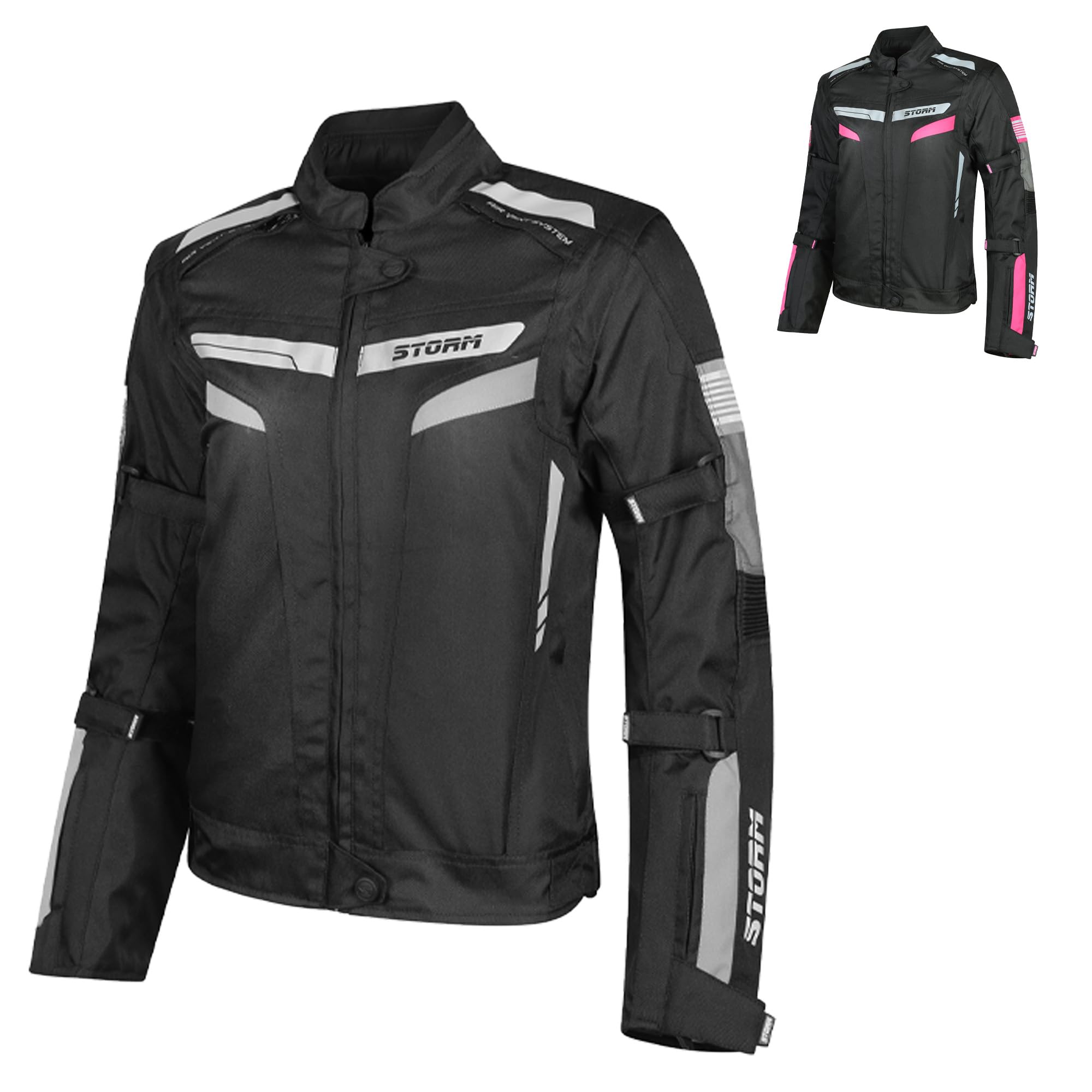 Chaqueta de moto para mujer Storm 4 estaciones con protecciones CE impermeable – Seguridad y comodidad para cada temporada