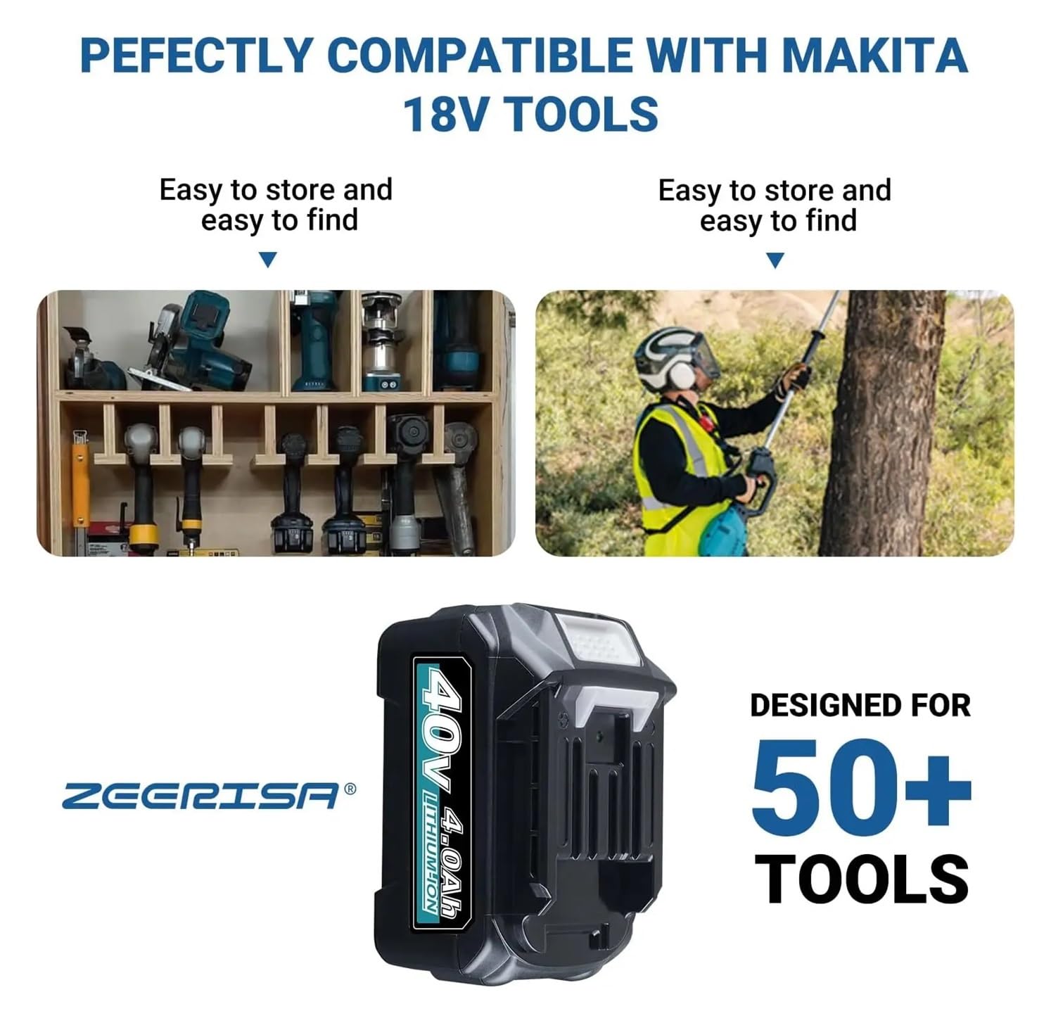 Reemplazo de batería de Iones de Litio 2 uds 4.0Ah 40V XGT Compatible con Makita BL4050F BL4025-solución de energía de Alta Capacidad