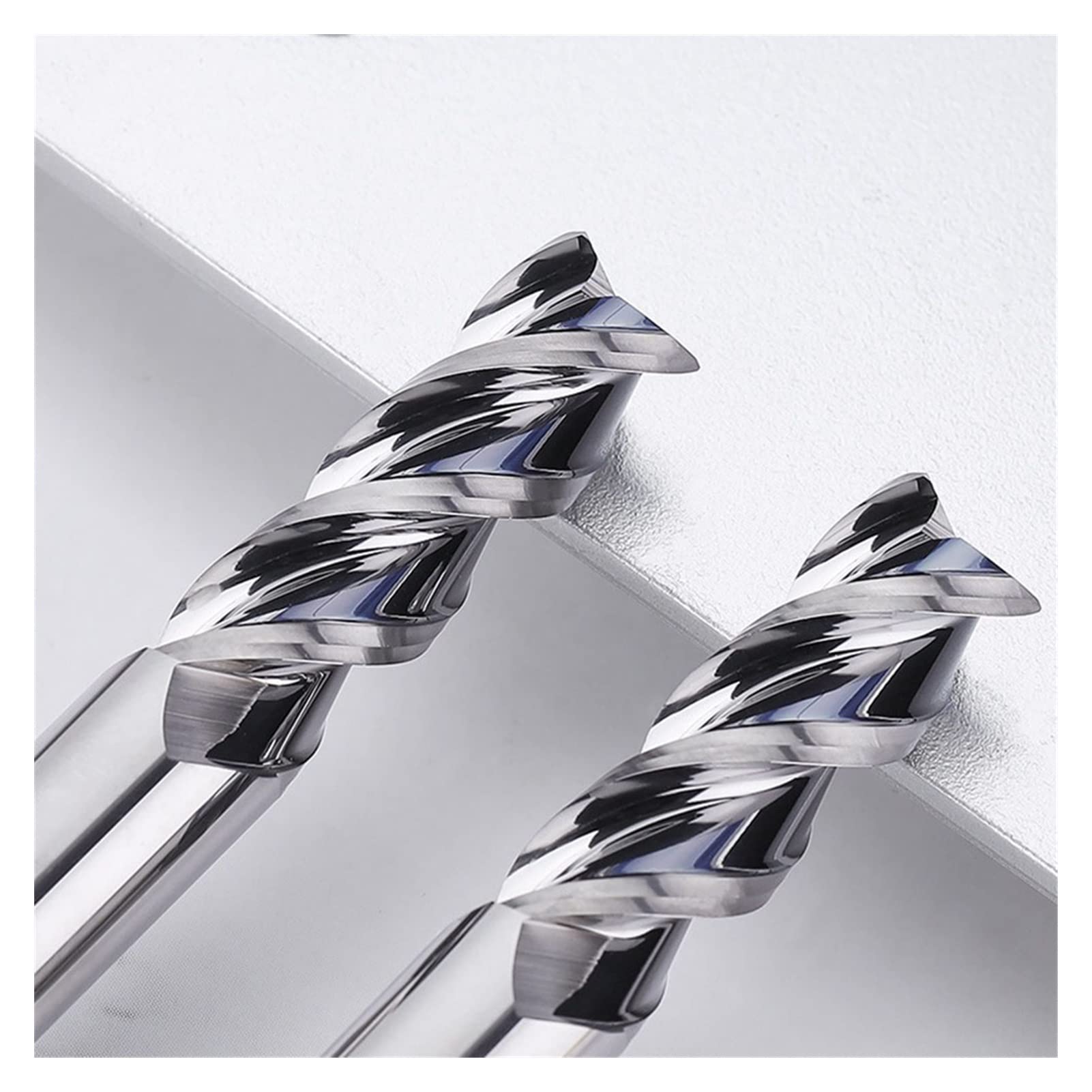 Fraise à défoncer en aluminium et cuivre pour bois Fraise à bois HRC55 3 cannelures CNC Fraise à fraiser en acier tungstène 1 mm 2 mm 3 mm 4 mm (taille : 6X6DX50L-3F, couleur : 10 pièces