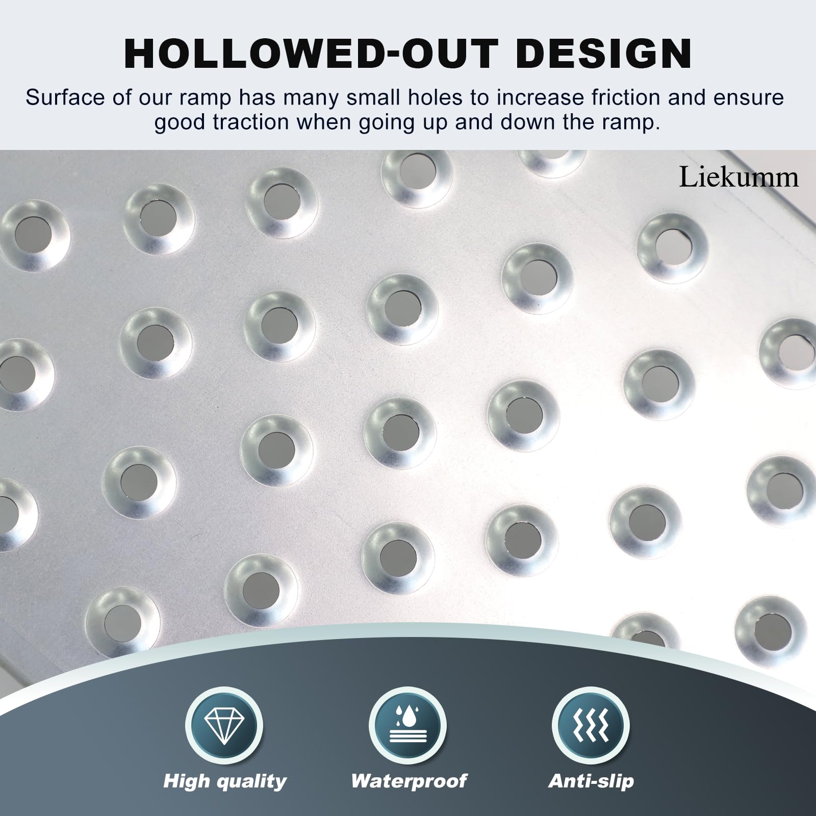 LIEKUMM Steel Loading Ramp, 53" L x 9" W Ramp Heavy Duty for Van, Trailer, Max Loading Capacity 880LBS, Motorcycle Ramp, Silver, Pack of 2