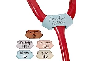 Personalized Leather Tag Stethoscope Charm for Vet Assistant