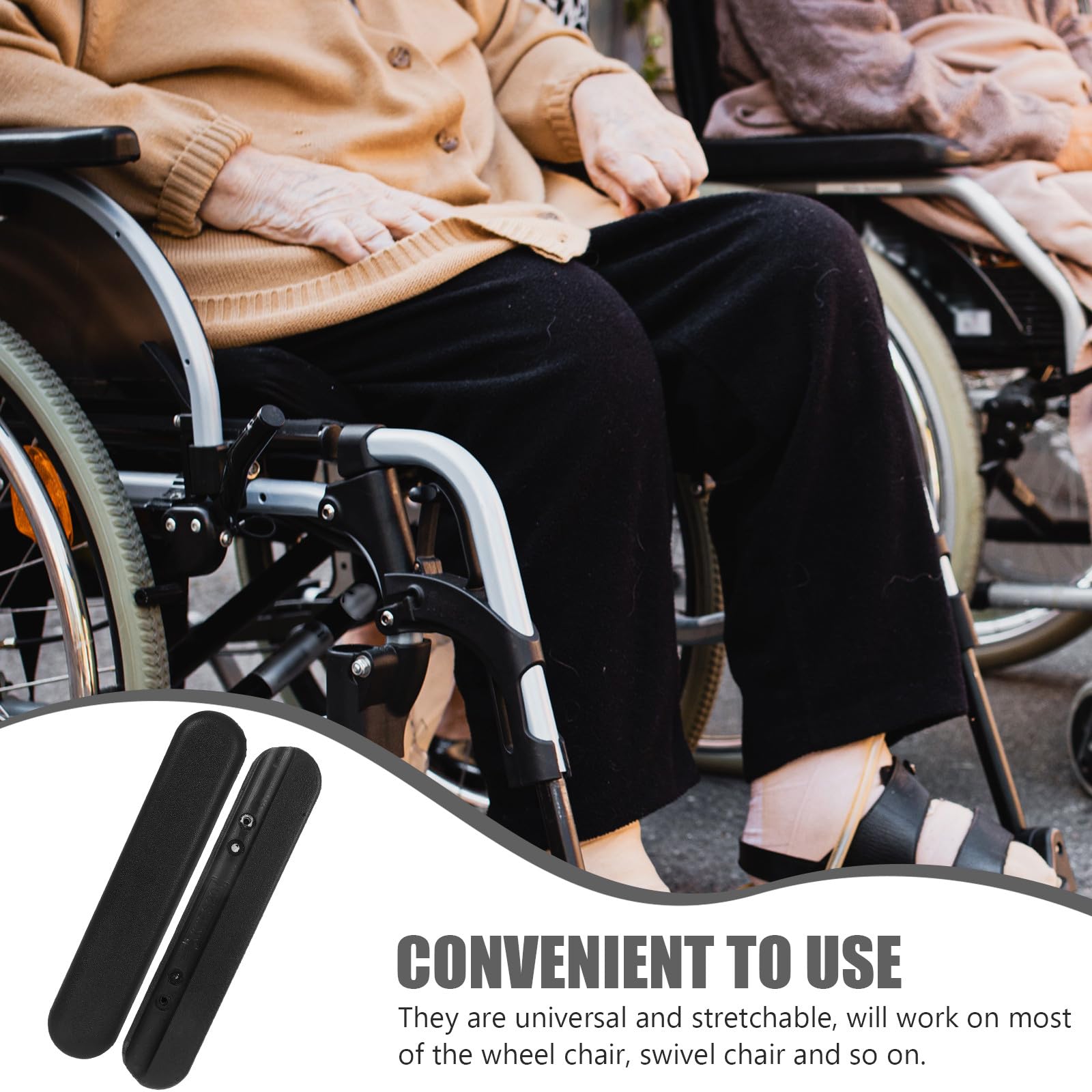 BETOOKY Fundas para Reposabrazos de Sillas de Ruedas, Almohadillas de ABS Antideslizantes, Accesorios para Sillas de Ruedas de Uso Diario Personas Movilidad Reducida