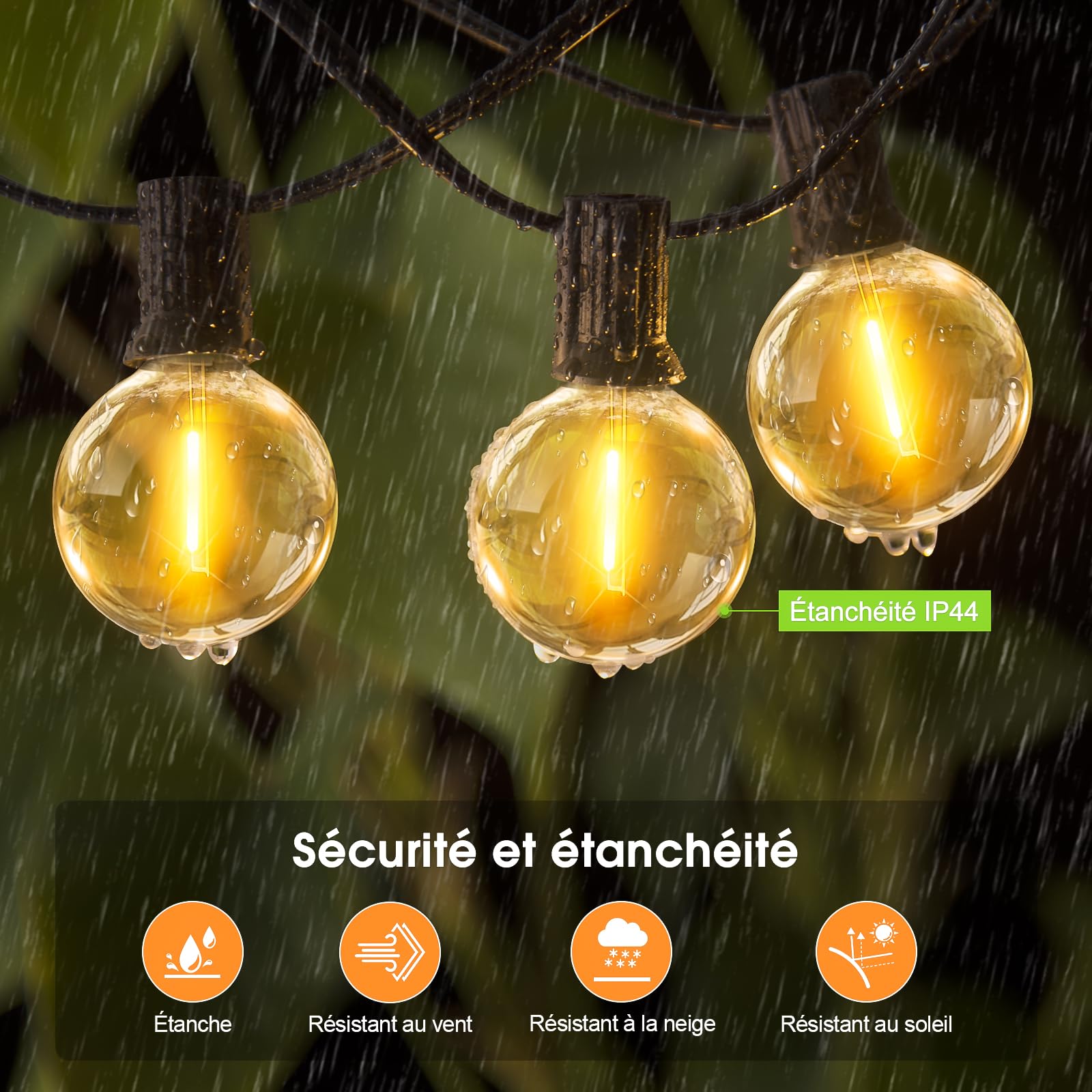 Guirlande Lumineuse d'Extérieur et intérieur - 45M LED Guirlande Guinguette