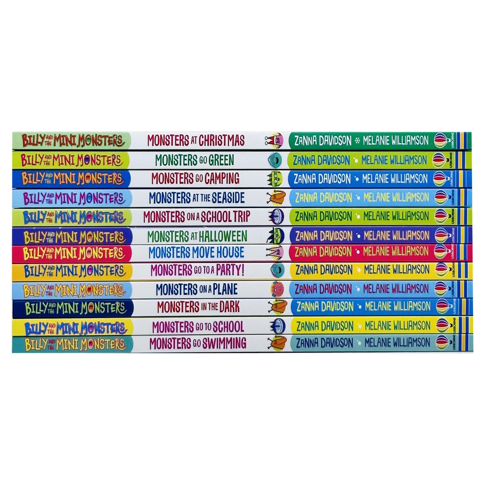 Billy and the Mini Monsters Series 1 - 12 Collection Set by Zanna Davidson (Monsters go Swimming,go to a Party,go to School,in the Dark,Move House,on a Plane,at Halloween,on a School Trip & More)