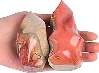 Vista 15 de AMOYSTONE Torres de Piedra en Forma de Llama de Cuarzo Rosa y Azul, Grandes Cristales Curativos de Cuarzo para Decoración del Hogar 1.0LBS