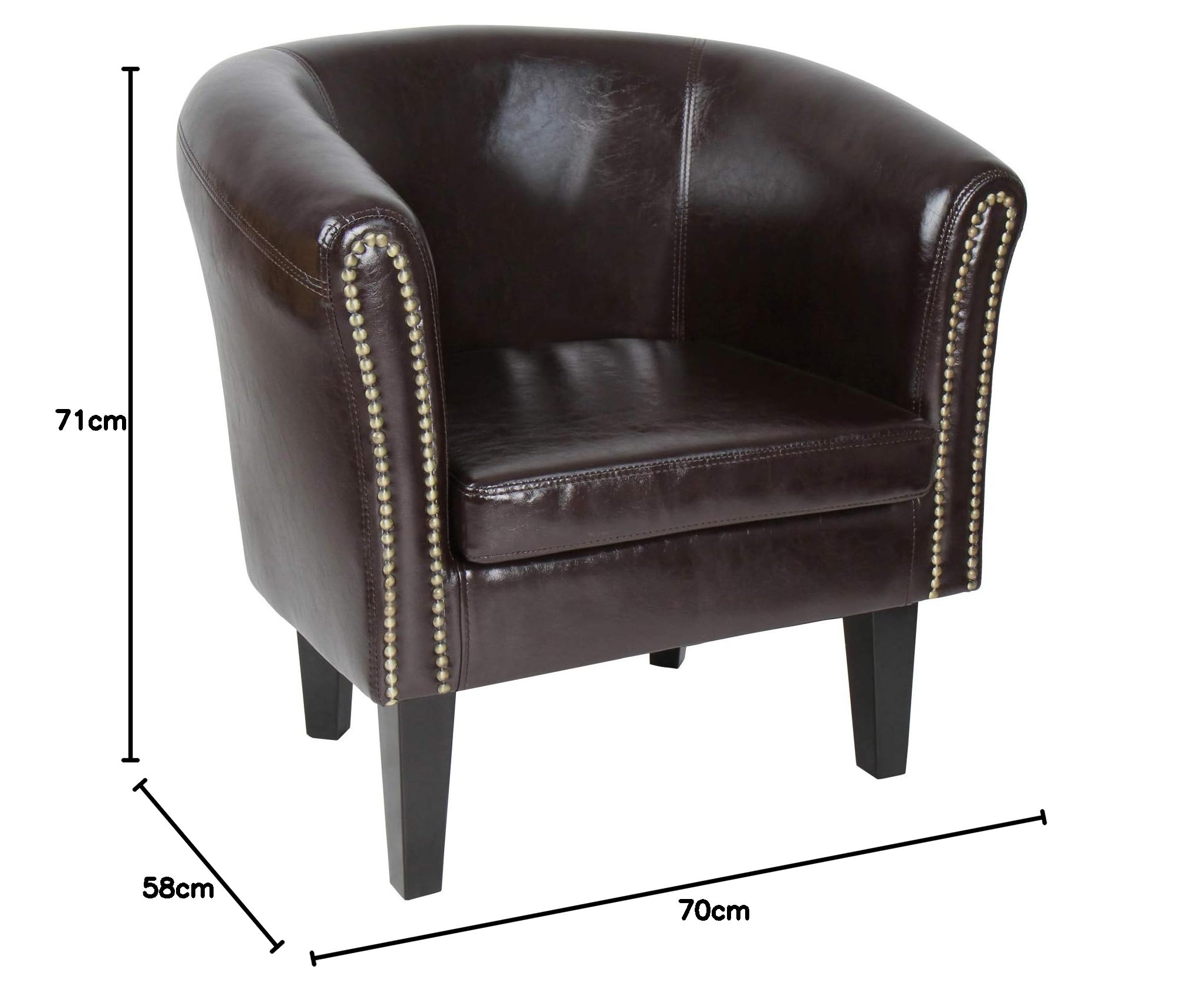 Fauteuil Chesterfield élégant de Miadomodo , Bois dense, marron, Ensemble de 2