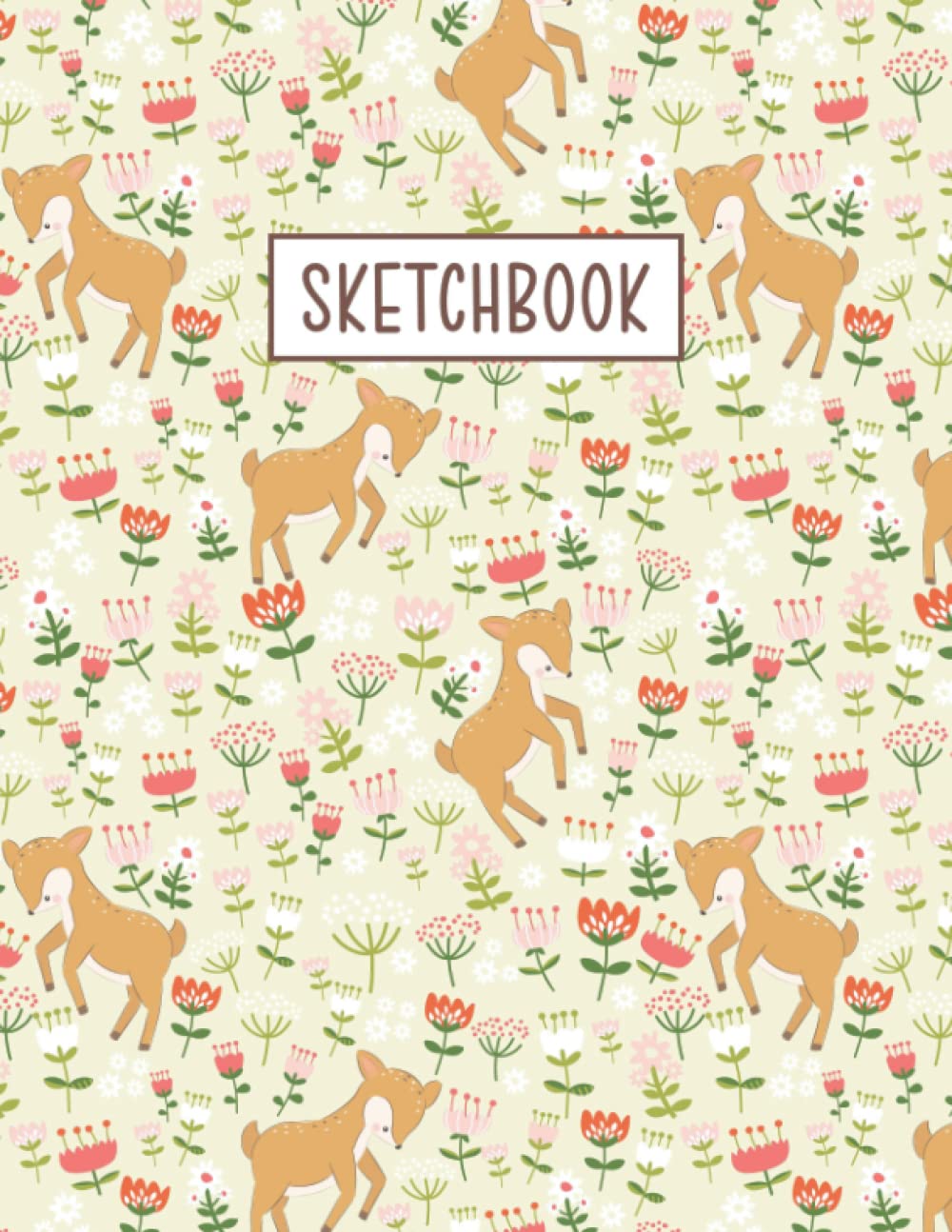 Independently published Sketchbook: Cute Deer Pattern Sketchbook for Daughters, Girls, Children - Large 8.5'' x 11'' (Blank Drawing Book for Drawing, Sketching, Doodling, Arts Class)